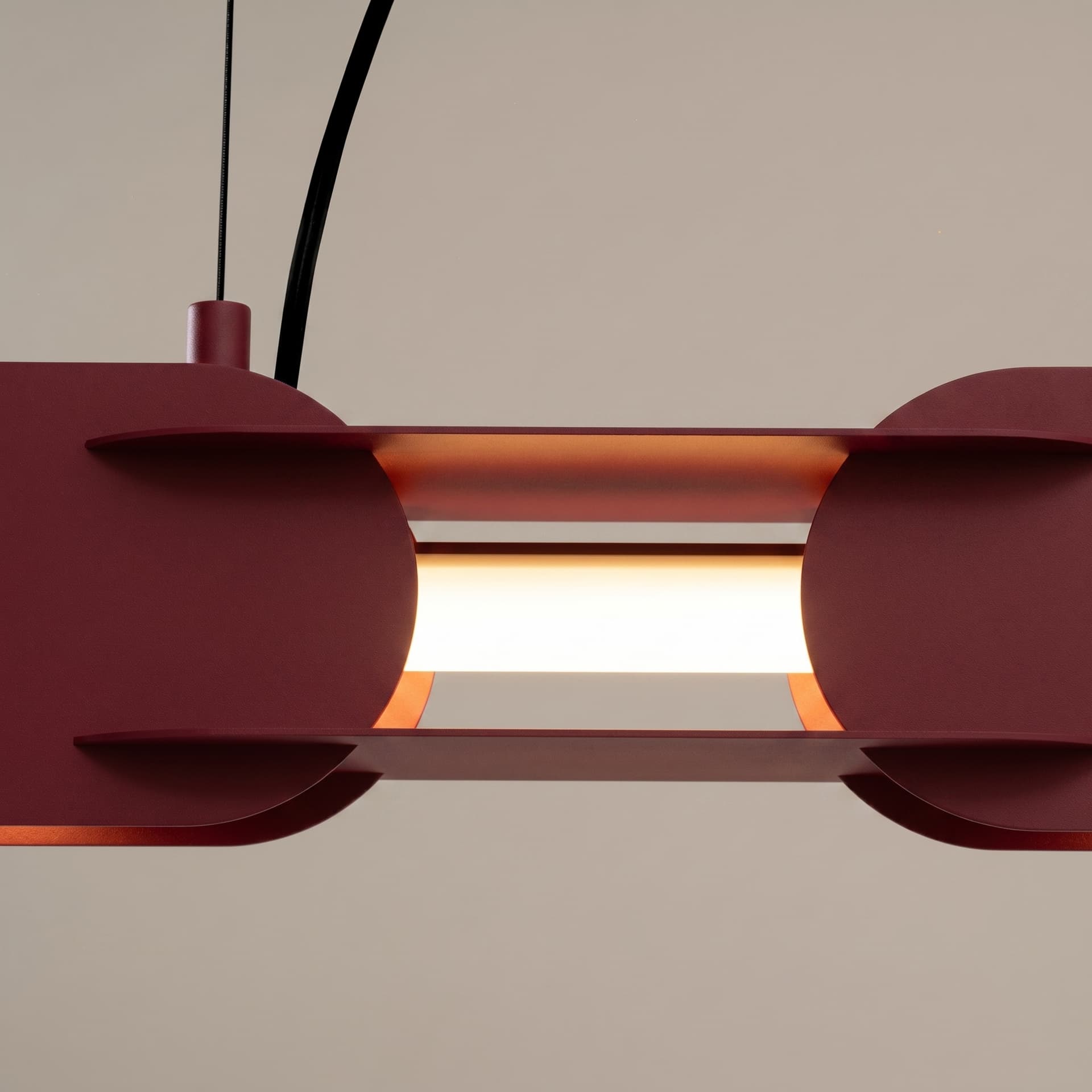 Pendant lamp CHAIN 91 cm, burgundy, Thoro - 310790
