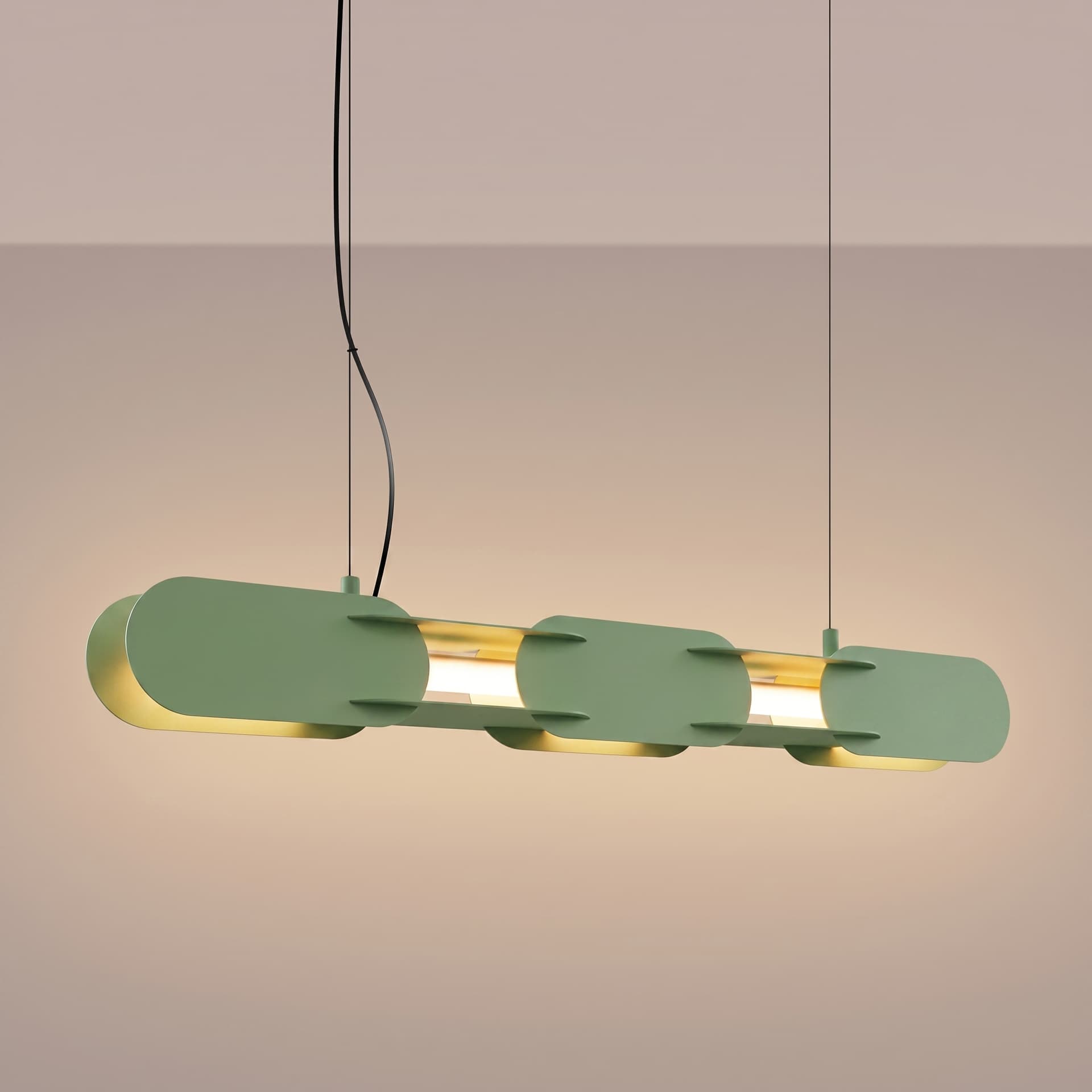 Pendant lamp CHAIN 91 cm, sage green, Thoro - 310741