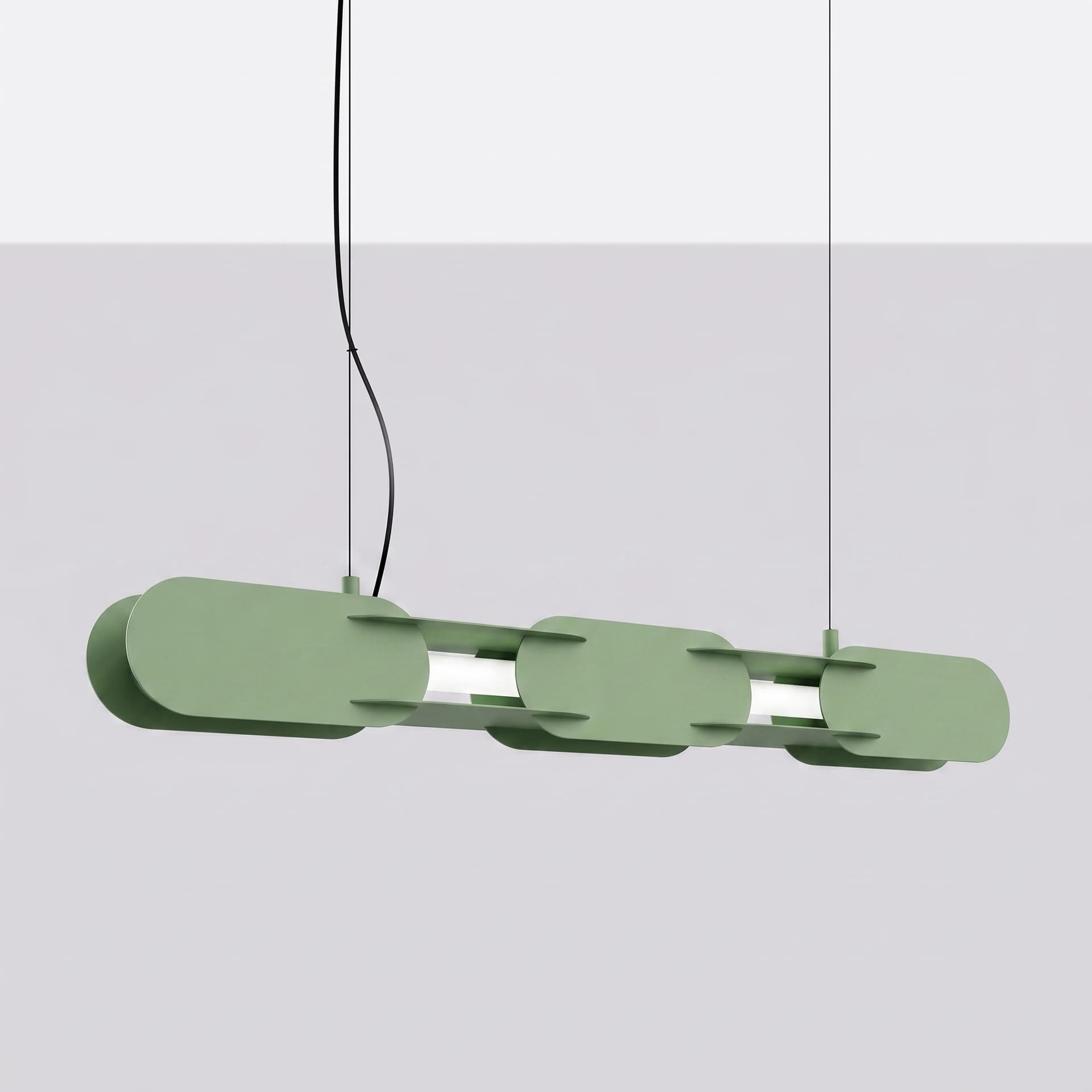 Pendant lamp CHAIN 91 cm, sage green, Thoro - 310740