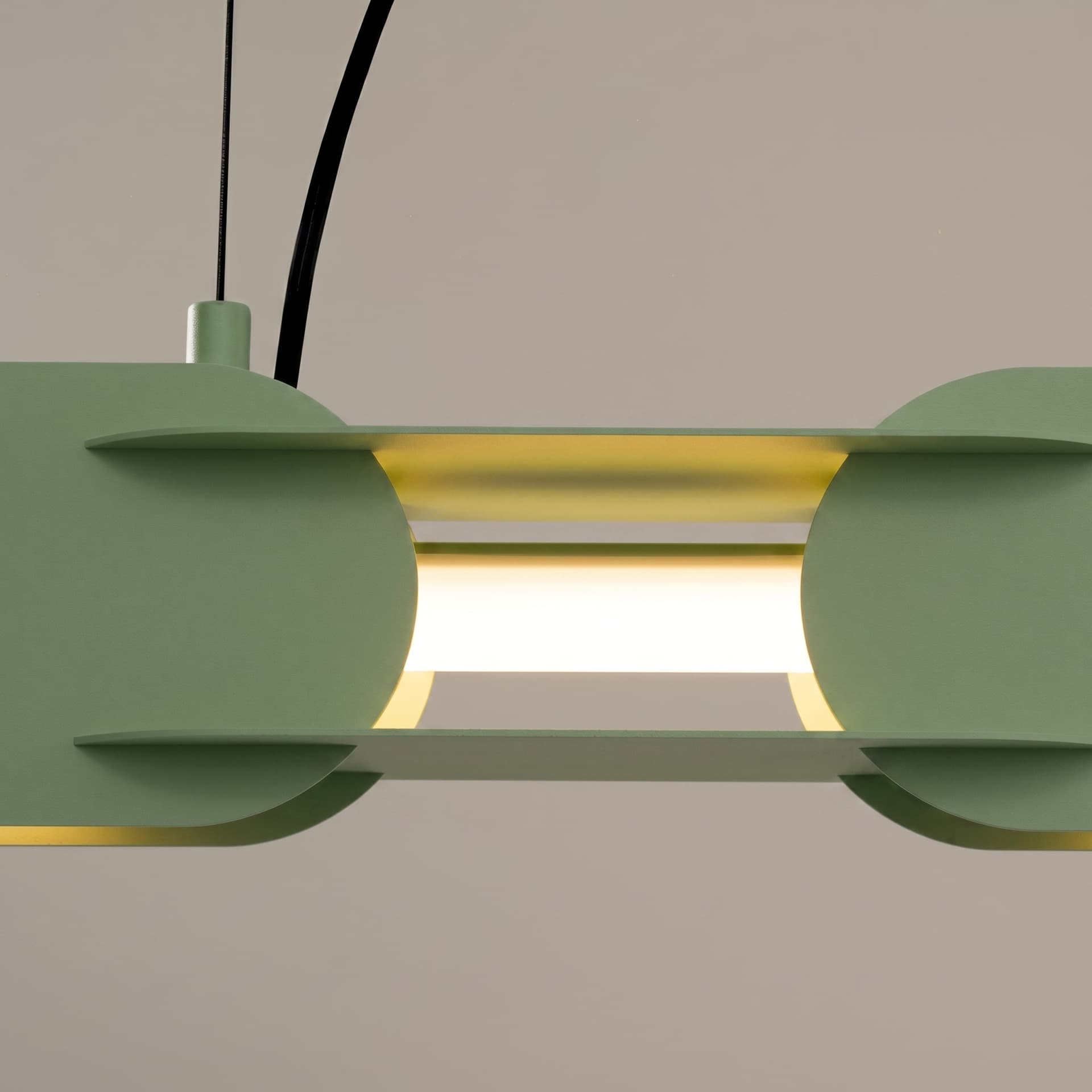 Pendant lamp CHAIN 91 cm, sage green, Thoro - 310742