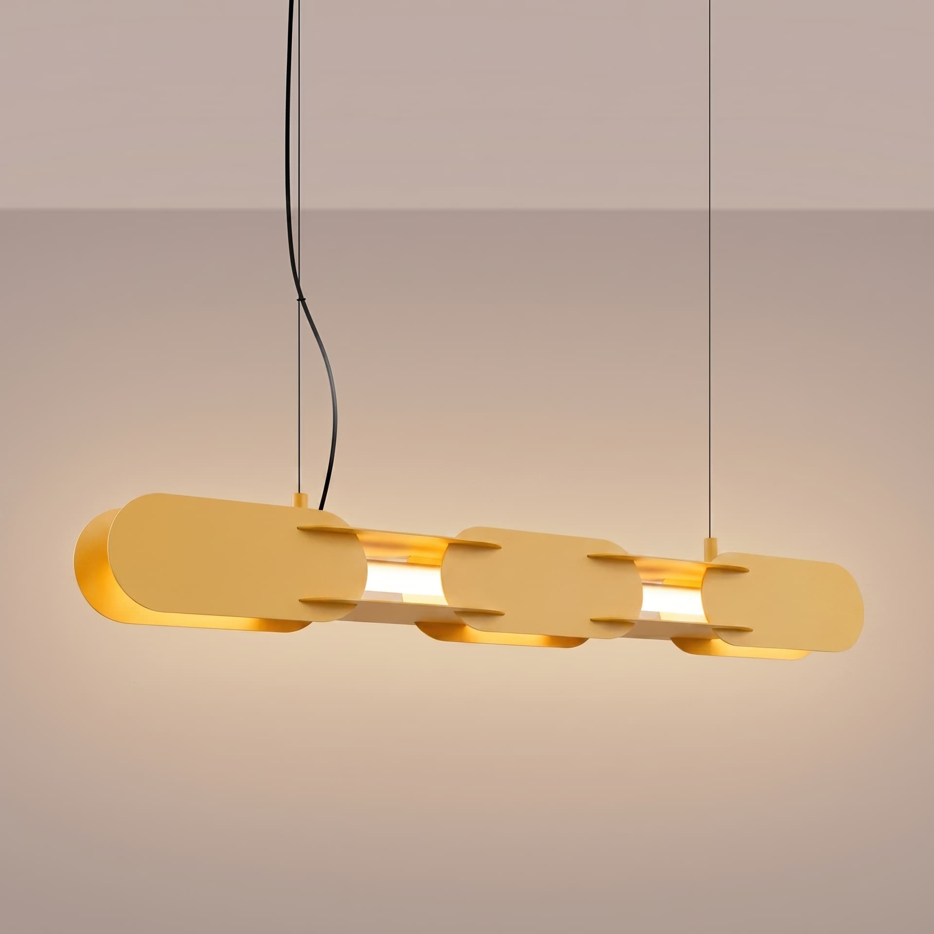Pendant lamp CHAIN 91 cm, yellow, Thoro - 310709