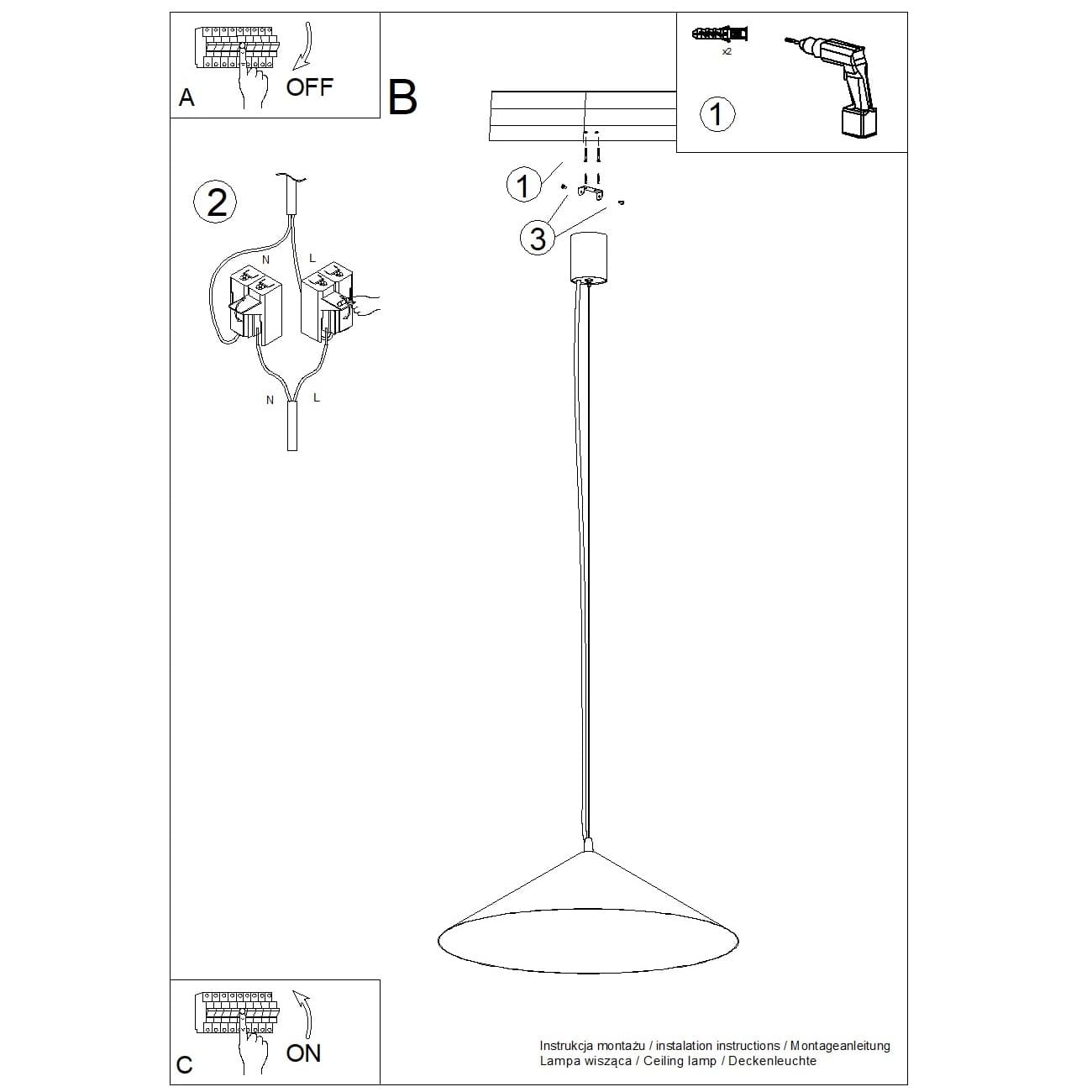 Pendant lamp FINT ultramarine, Thoro - 312353