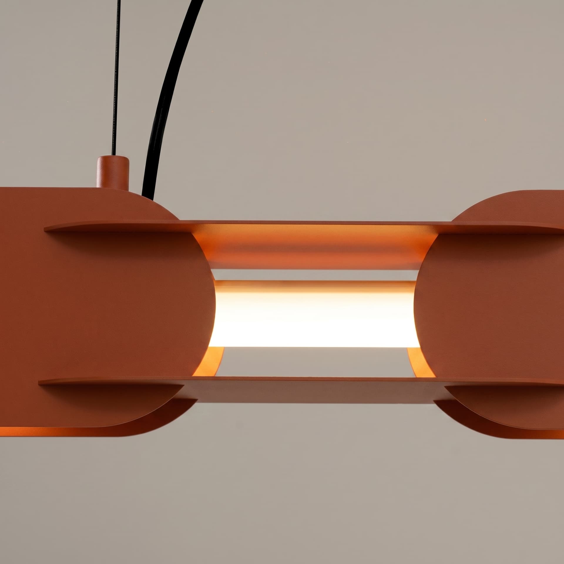 Pendant lamp CHAIN 158 cm, ochre red, Thoro - 312803