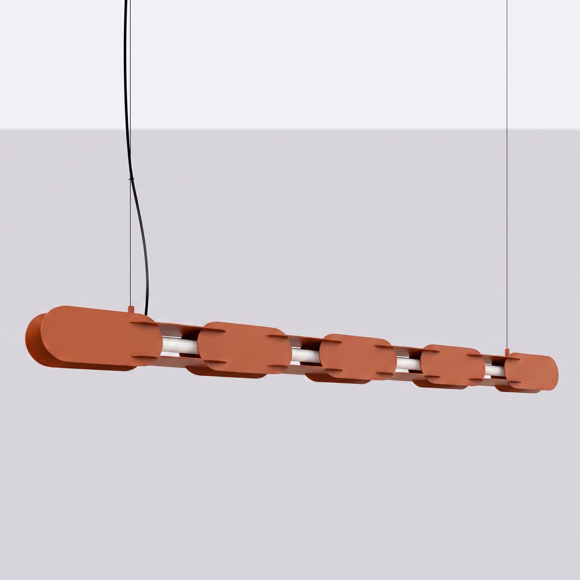 Pendant lamp CHAIN 158 cm, ochre red, Thoro - 312801