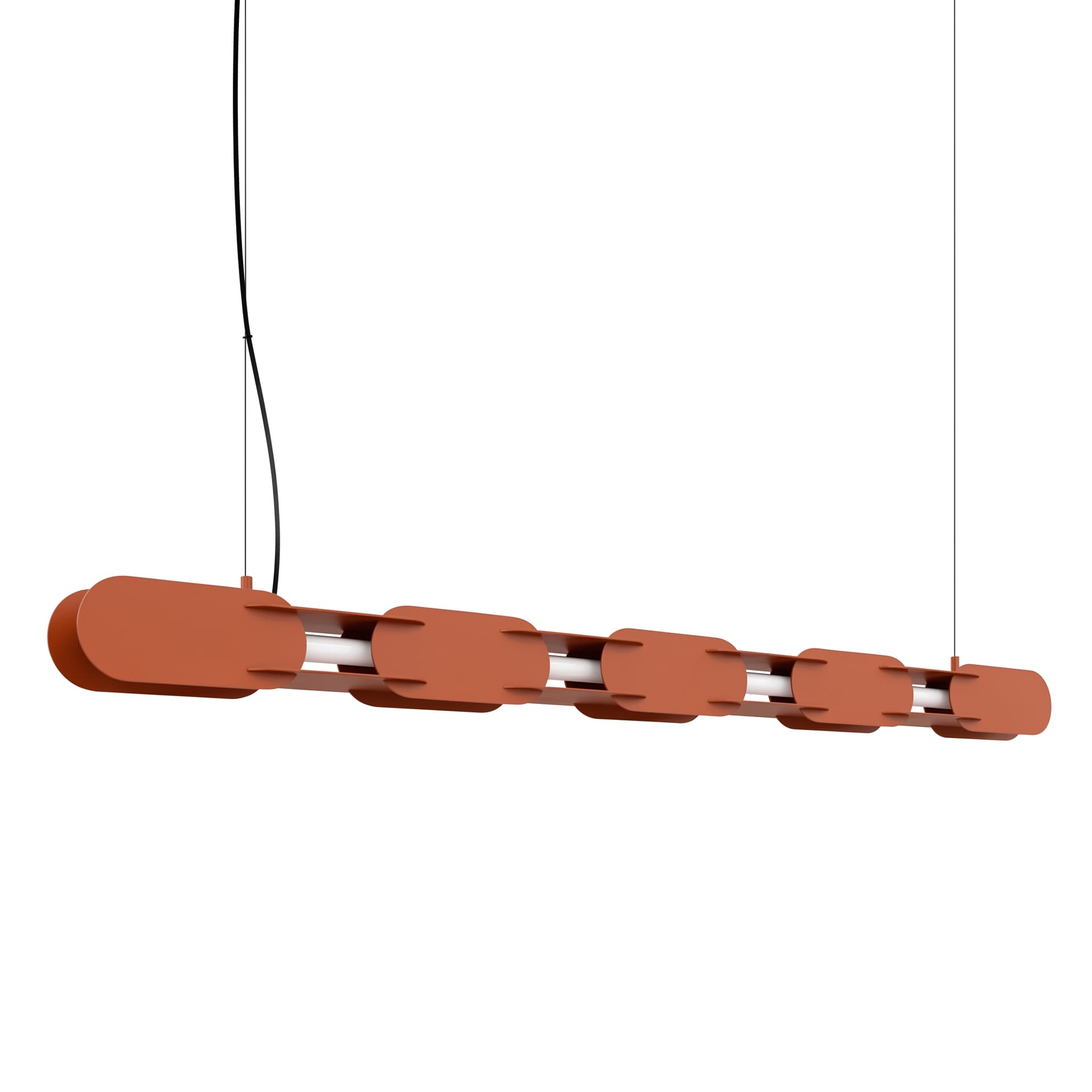 Pendant lamp CHAIN 158 cm, ochre red, Thoro