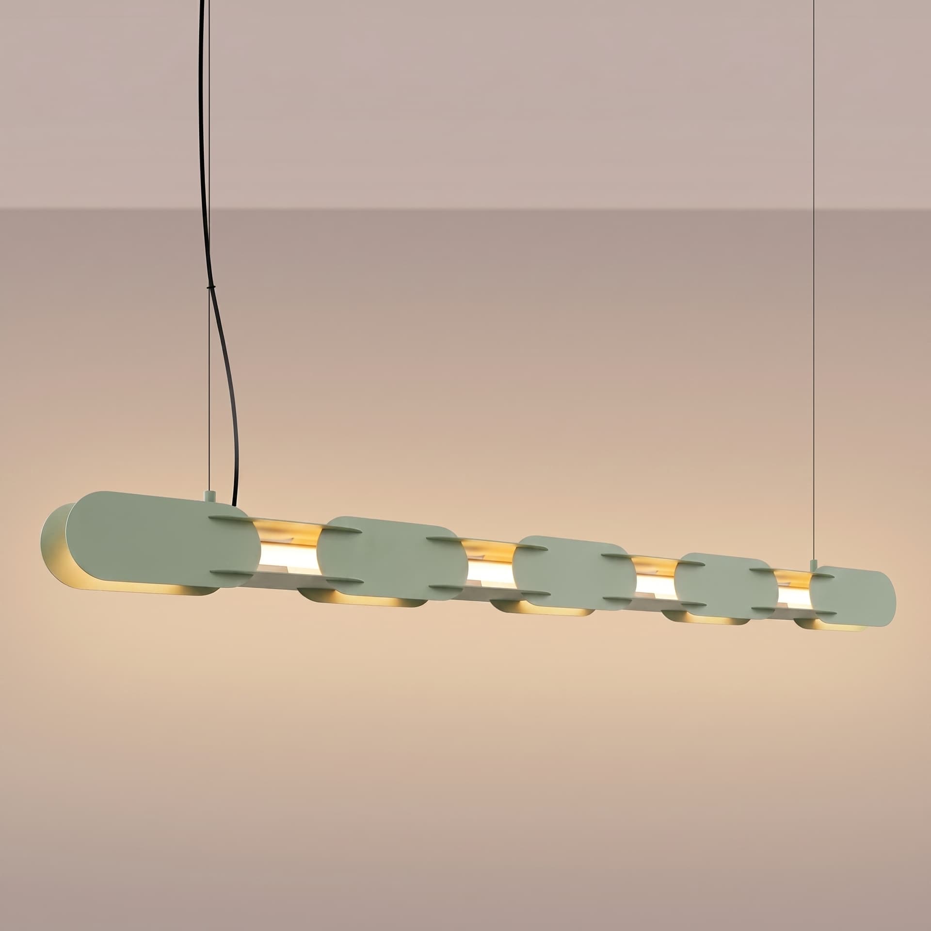 Pendant lamp CHAIN 158 cm, olive green, Thoro - 312997