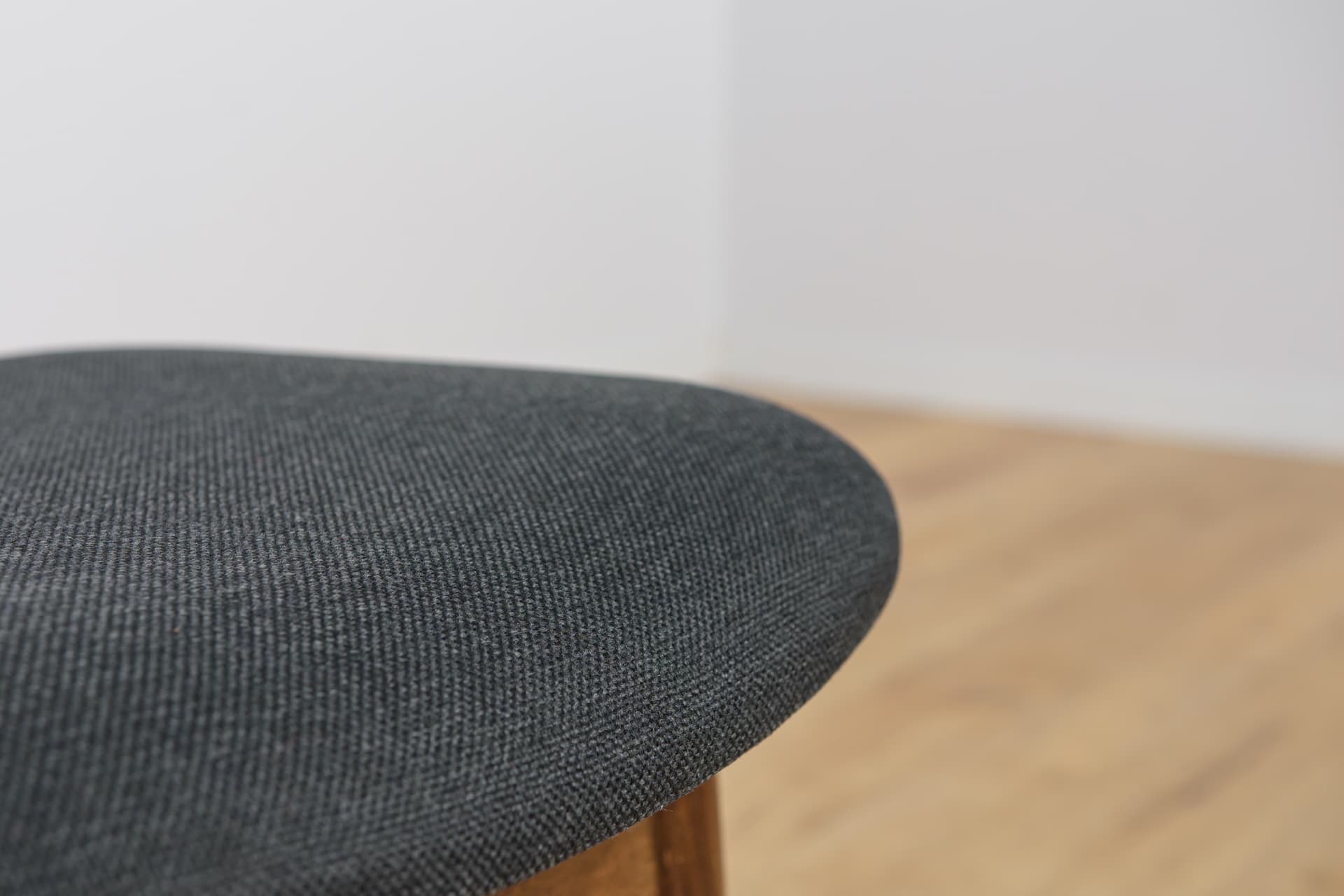 Set of four chairs 5912, brown beech, dark grey fabric, Zamojskie Fabryki Mebli, Poland, 1960s. - 312883