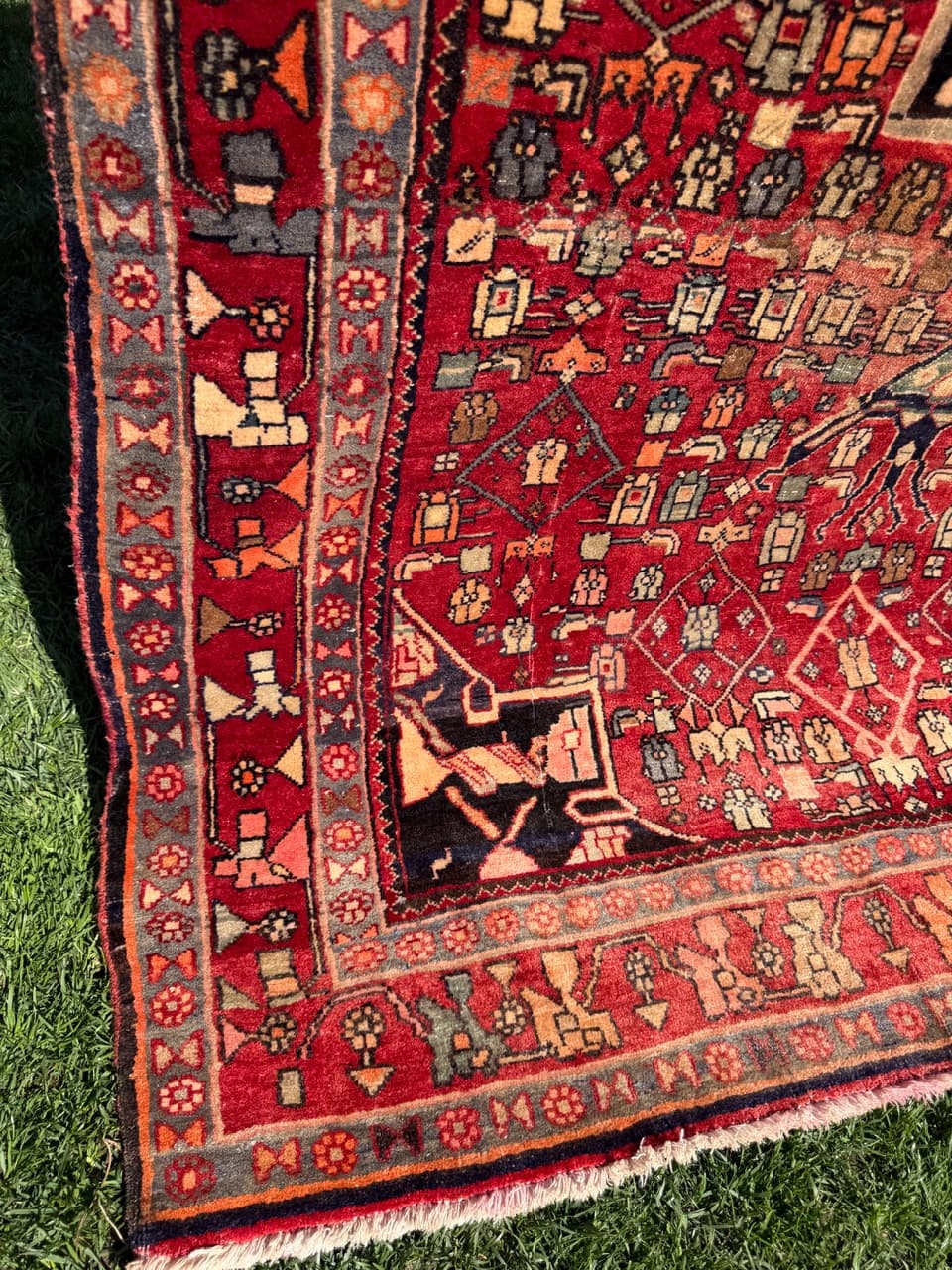 Rug Bidjar 205x135 cm, red, Kashmiri wool, Iran - 312891