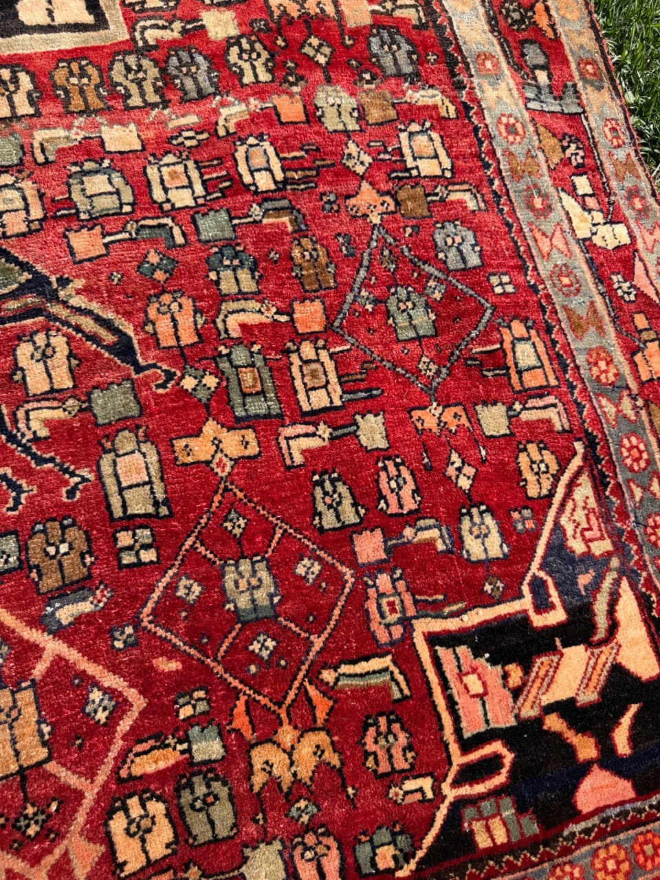 Rug Bidjar 205x135 cm, red, Kashmiri wool, Iran - 312898