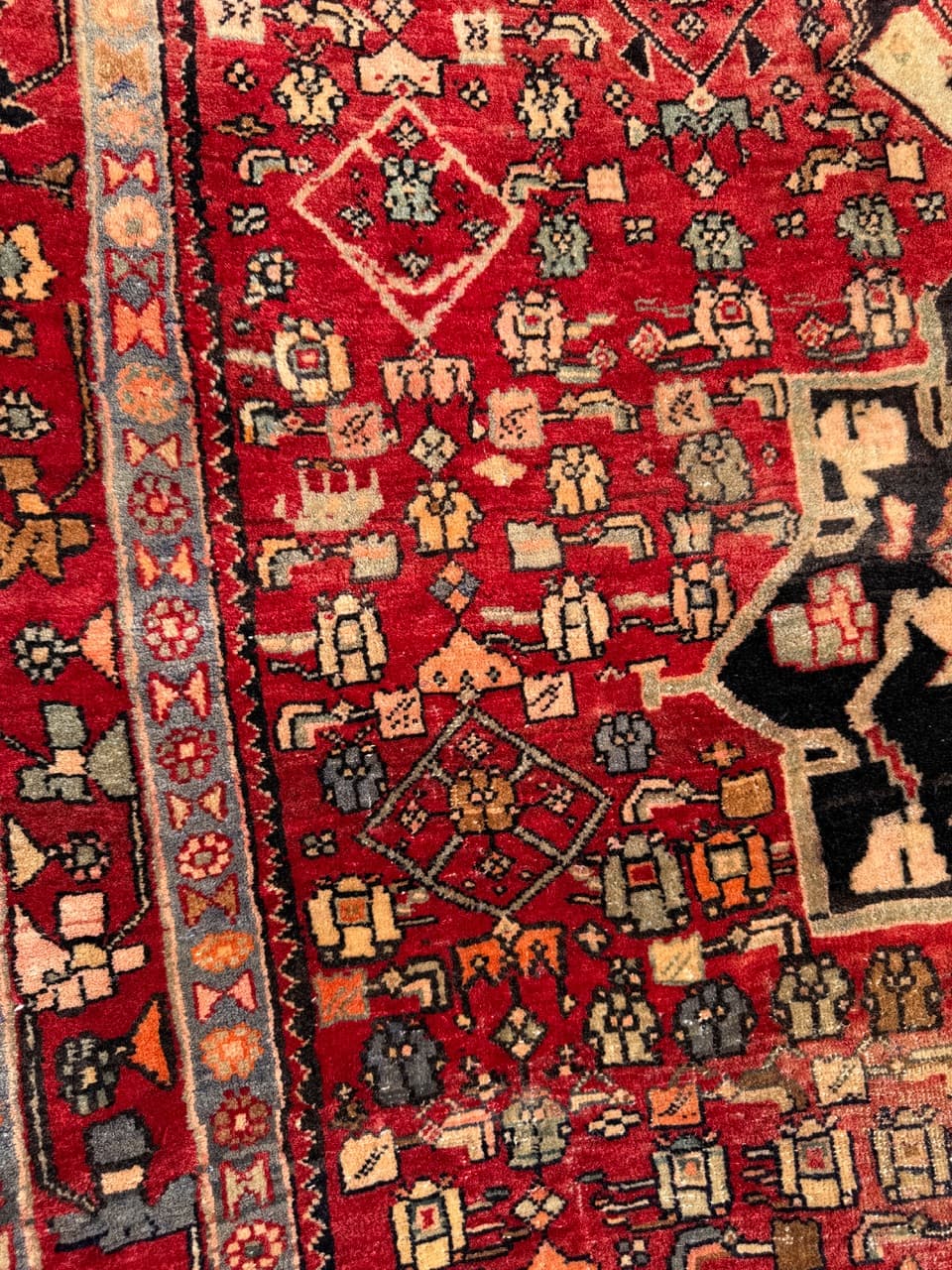 Rug Bidjar 205x135 cm, red, Kashmiri wool, Iran - 312897