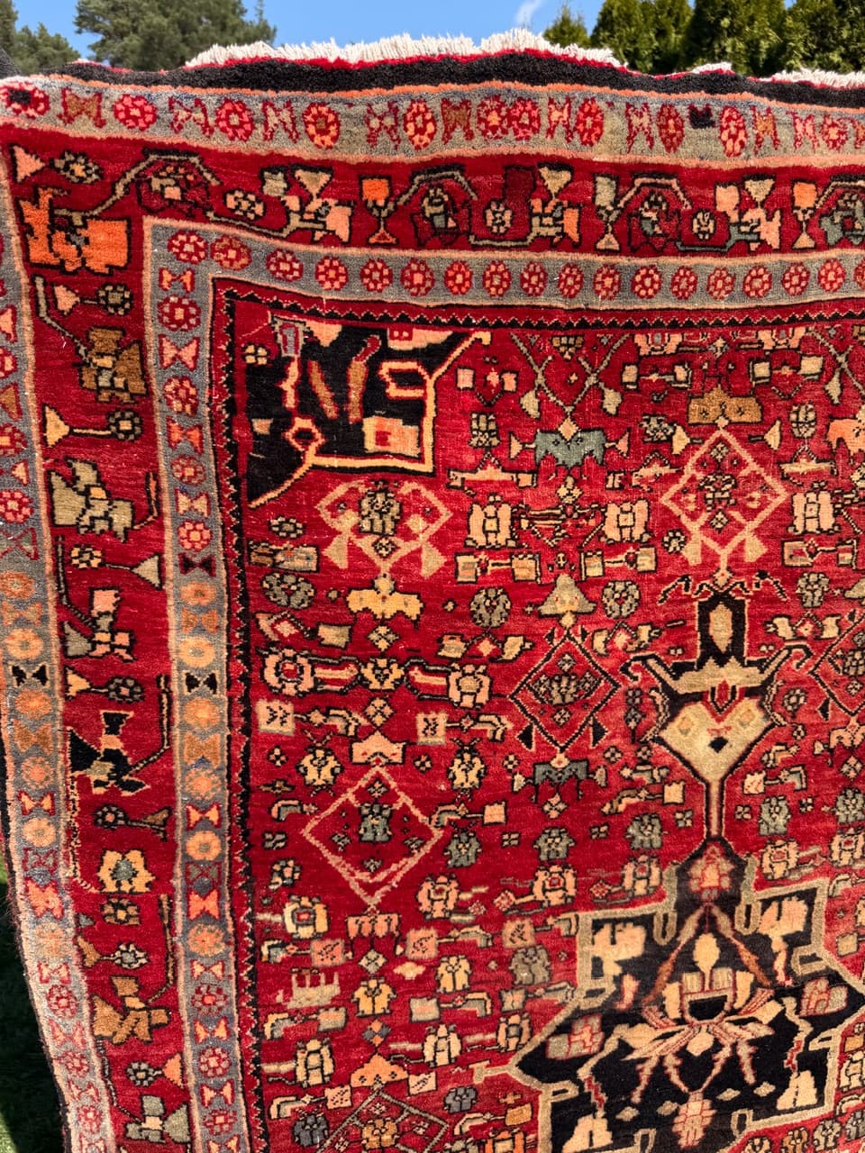Rug Bidjar 205x135 cm, red, Kashmiri wool, Iran - 312889