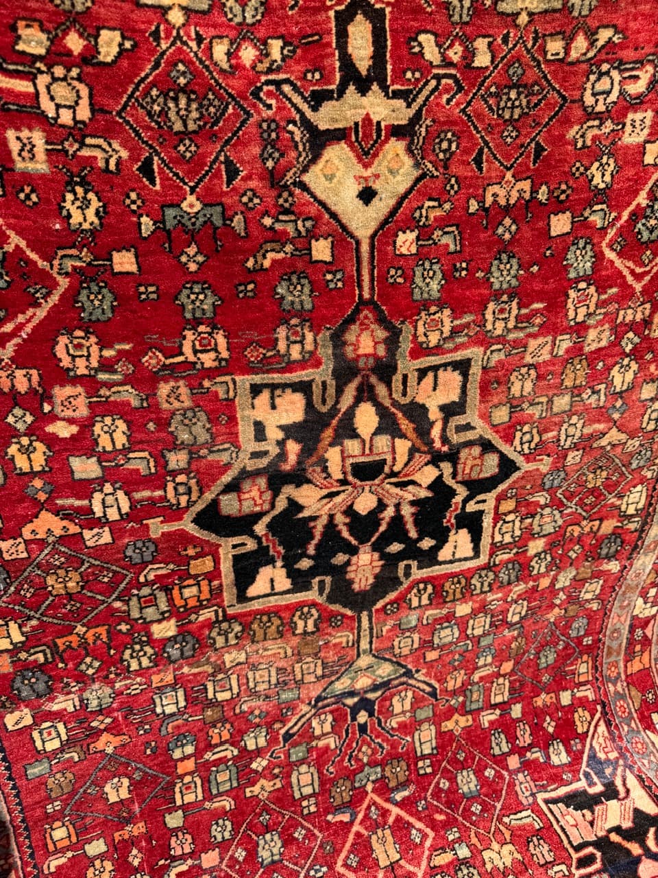 Rug Bidjar 205x135 cm, red, Kashmiri wool, Iran - 312892