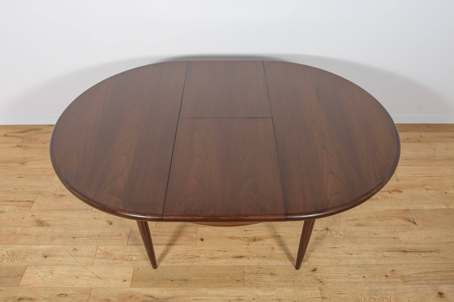 Stół rozkładany okrągły, teak brązowy, G-Plan, Wielka Brytania, lata 60. - 312906