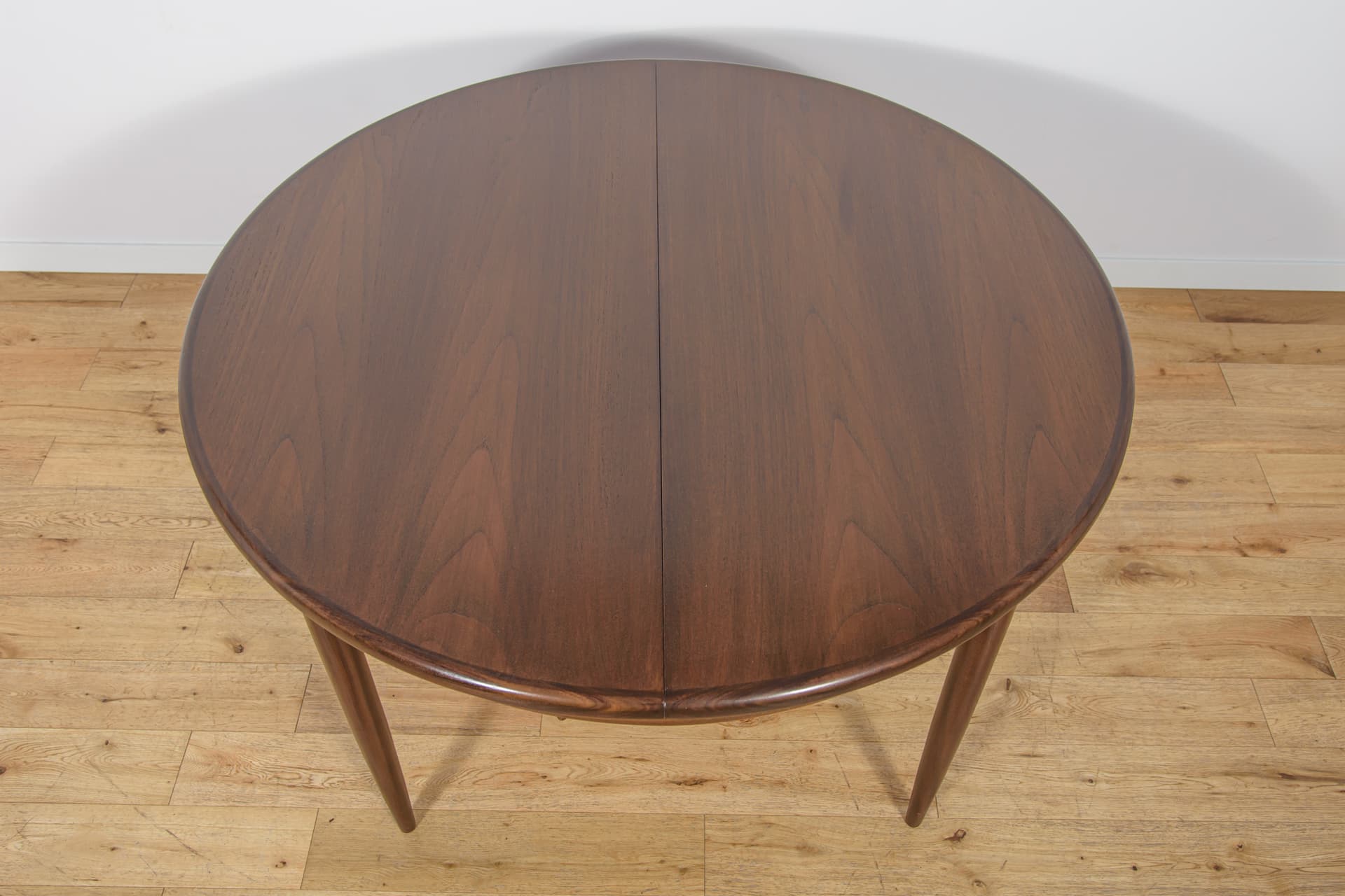 Stół rozkładany okrągły, teak brązowy, G-Plan, Wielka Brytania, lata 60. - 312902