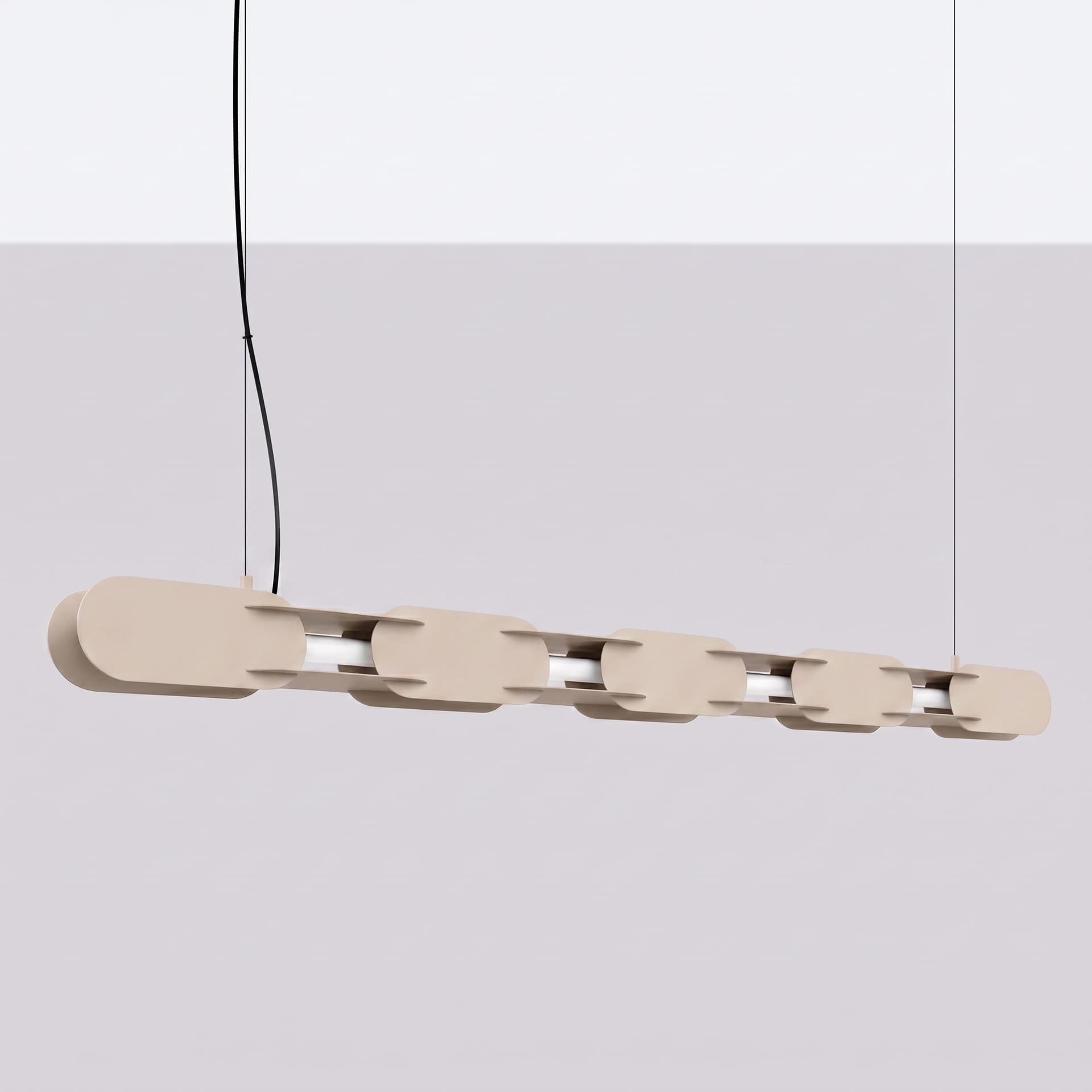 Pendant lamp CHAIN 158 cm, taupe, Thoro - 312971