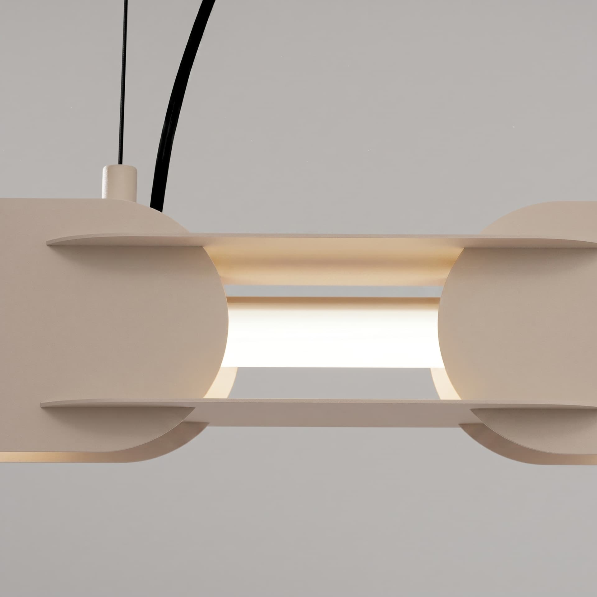 Pendant lamp CHAIN 158 cm, taupe, Thoro - 312973