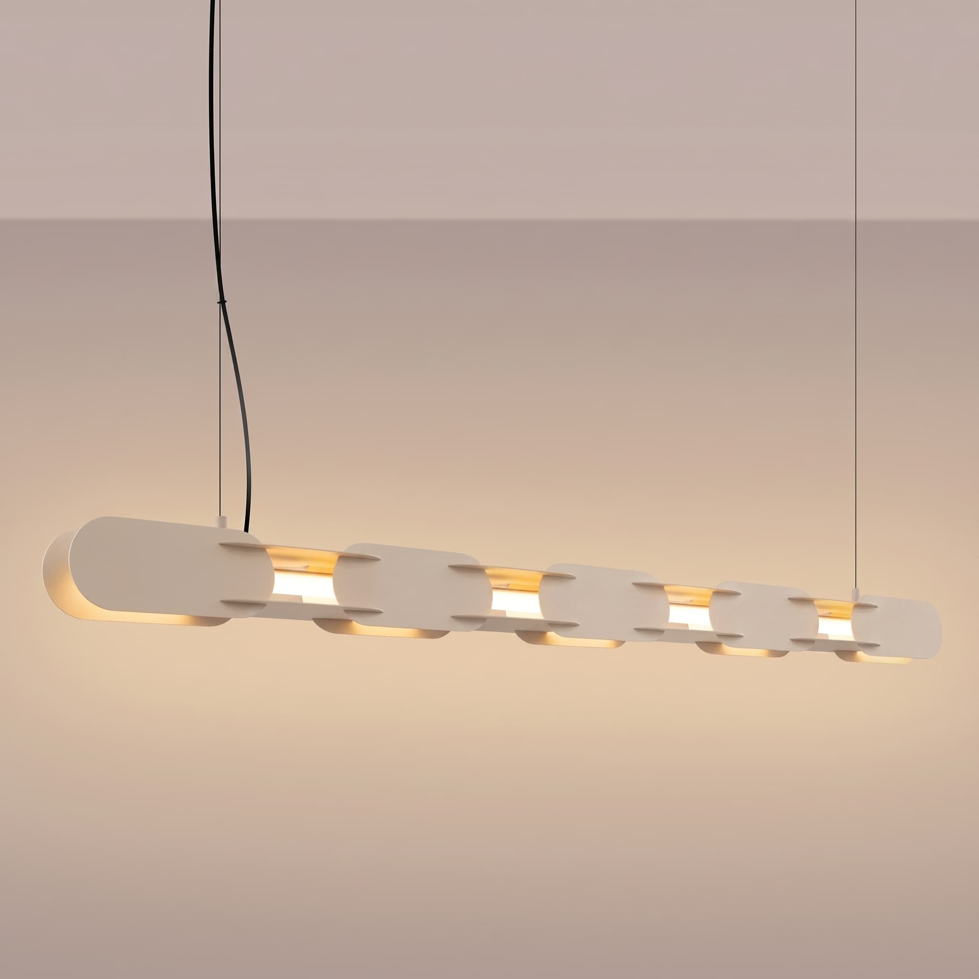 Pendant lamp CHAIN 158 cm, taupe, Thoro - 312972