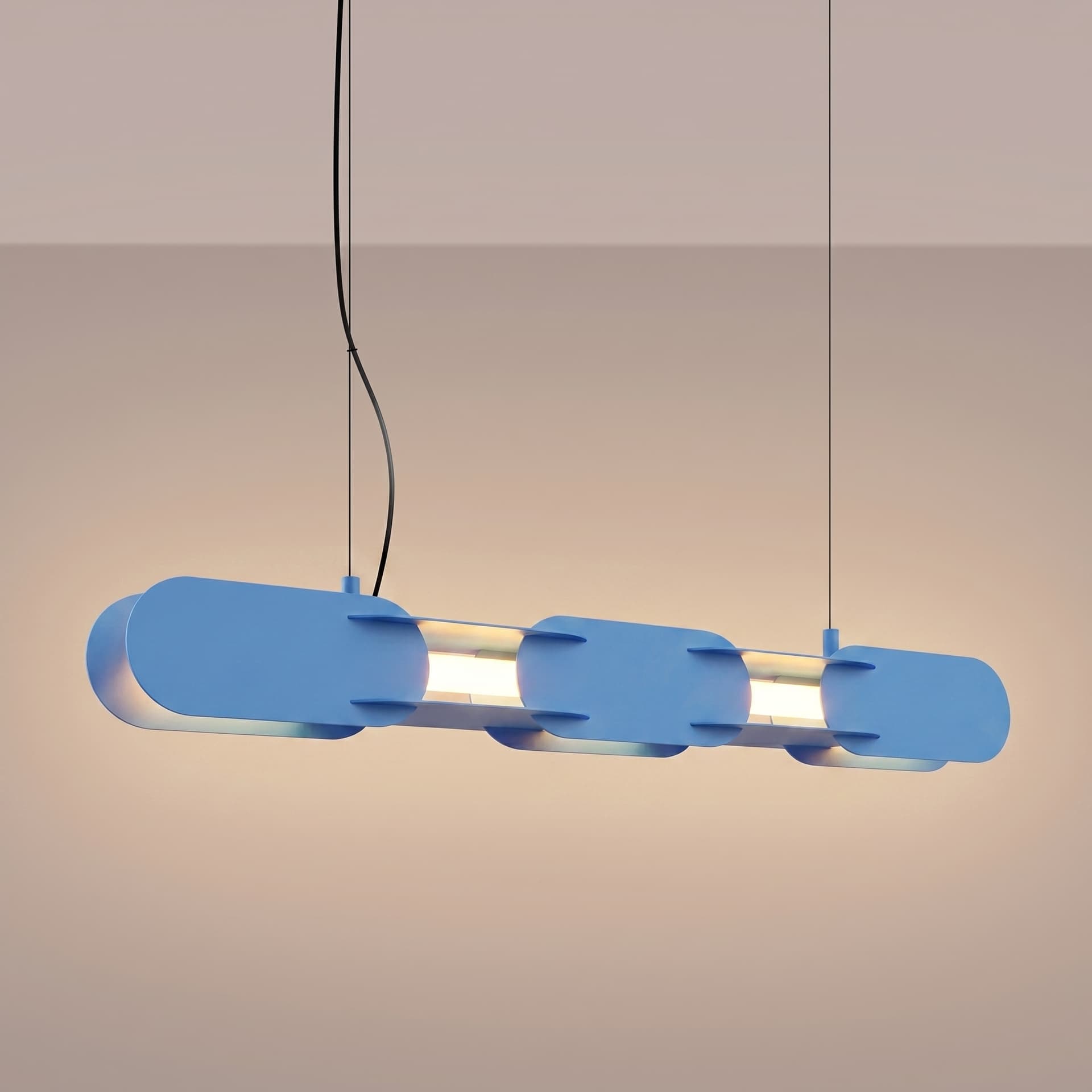 Pendant lamp CHAIN 91 cm, blue, Thoro - 312940