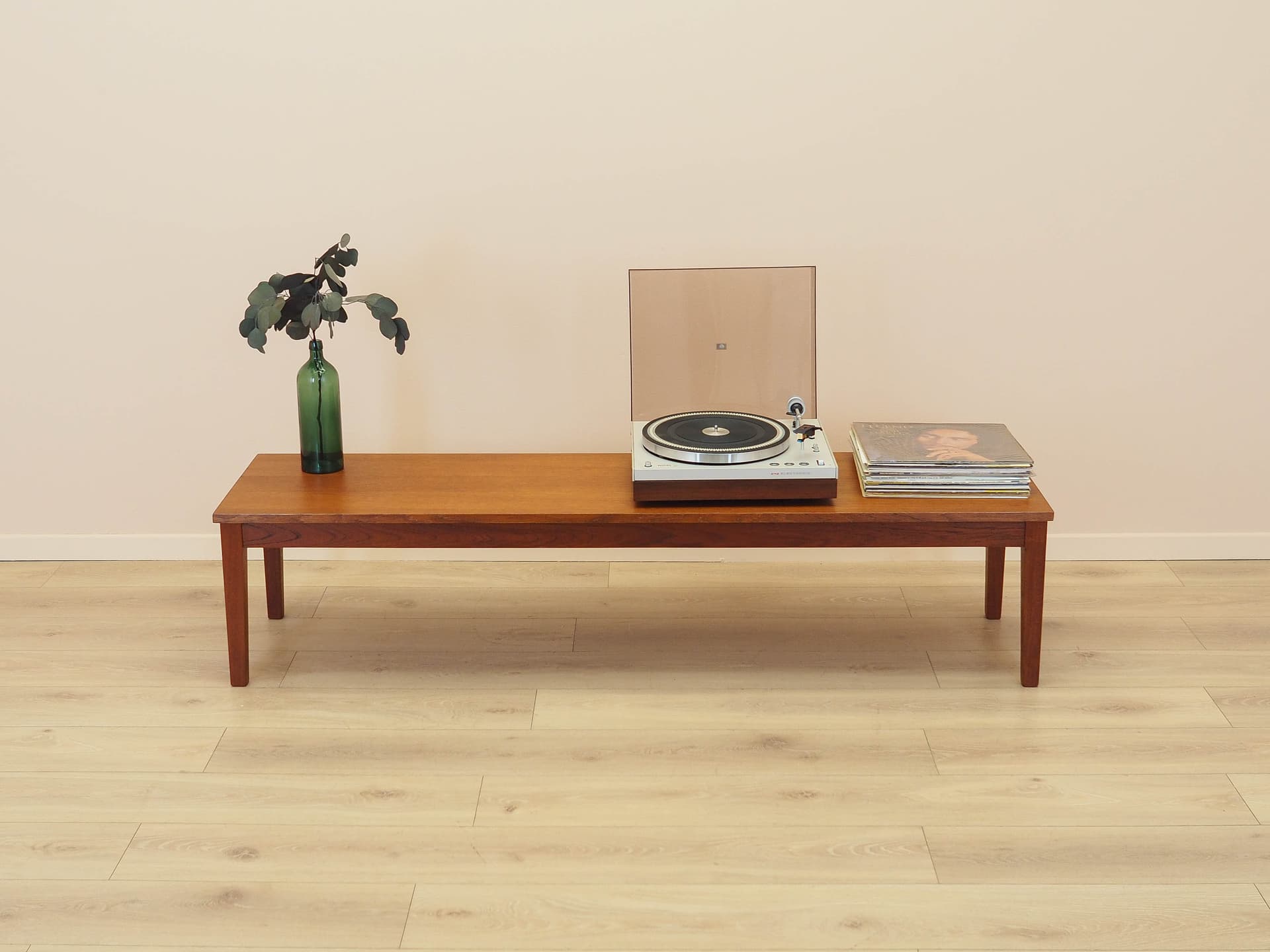 Lowboard, brown oak, teak legs, Denmark, 1970s. - 313043
