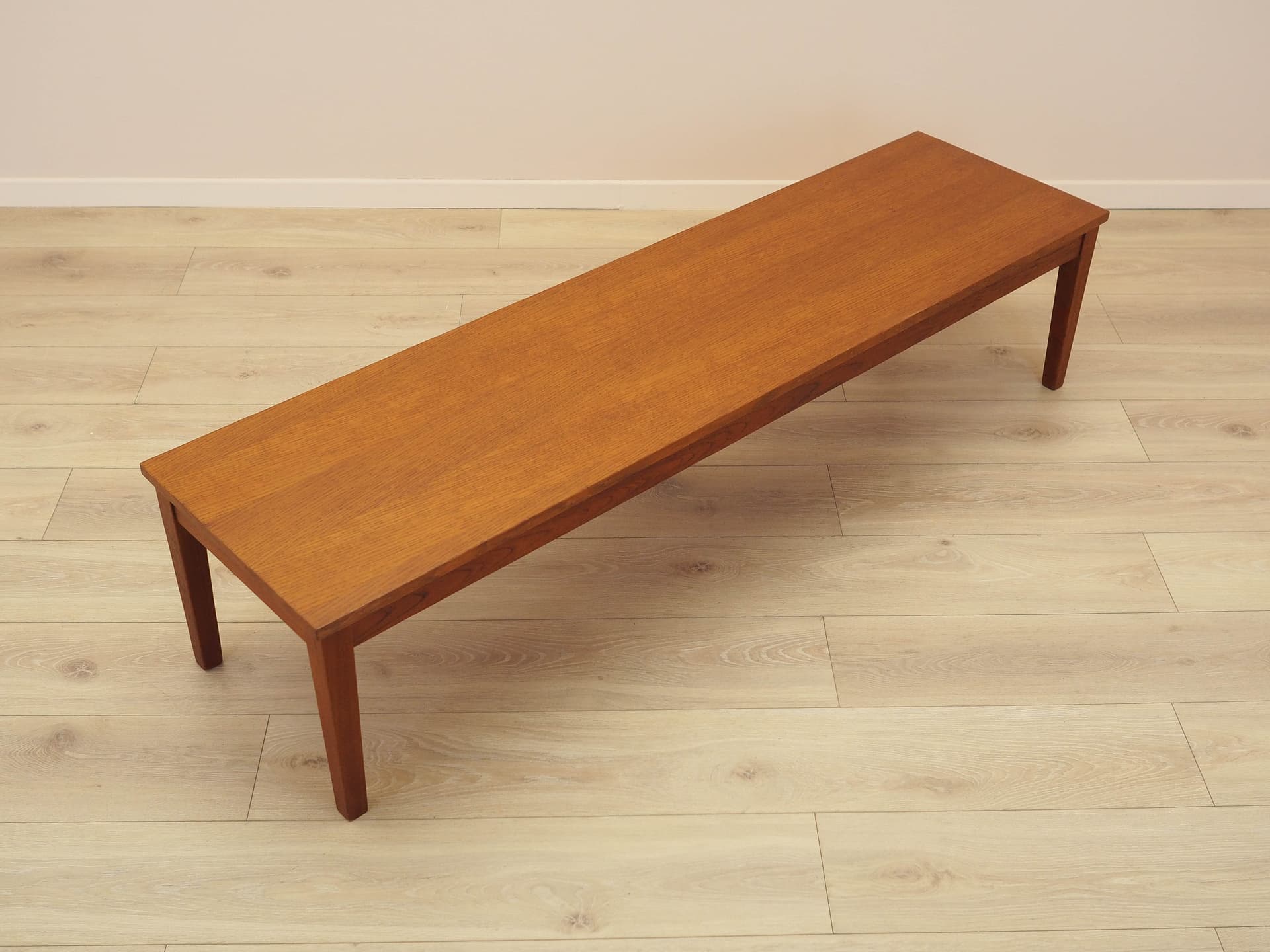 Lowboard, brown oak, teak legs, Denmark, 1970s. - 313048