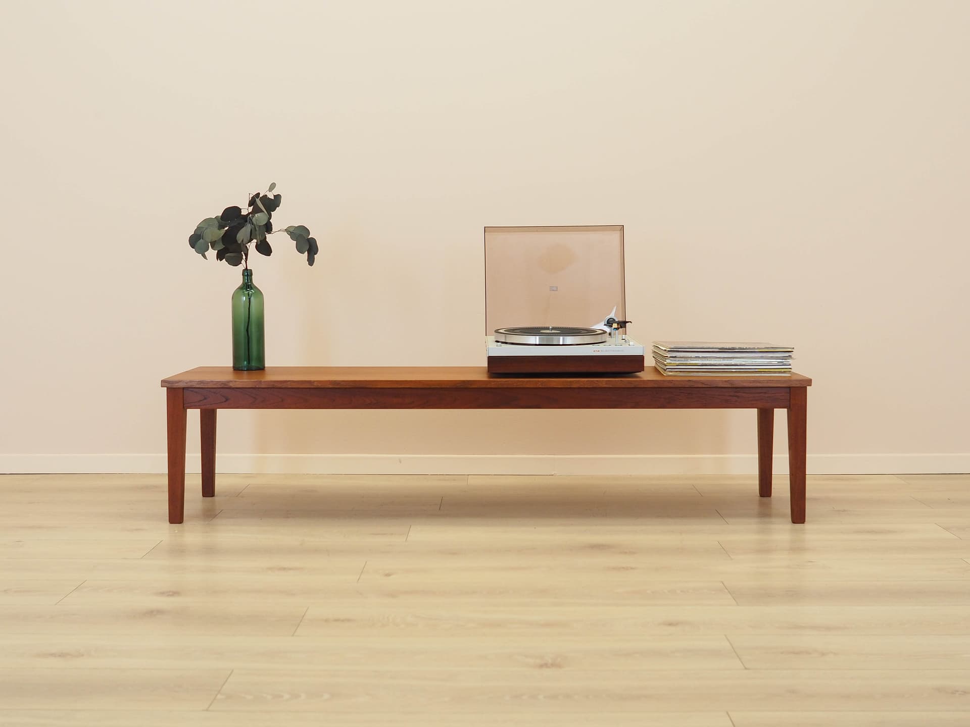 Lowboard, brown oak, teak legs, Denmark, 1970s. - 313042