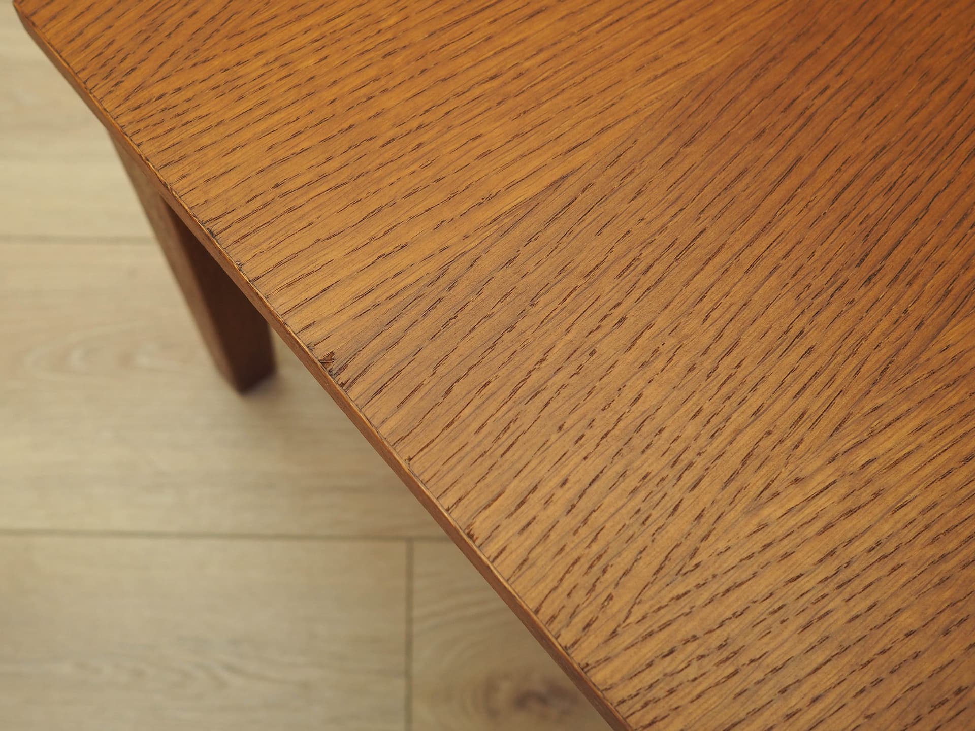 Lowboard, brown oak, teak legs, Denmark, 1970s. - 313049