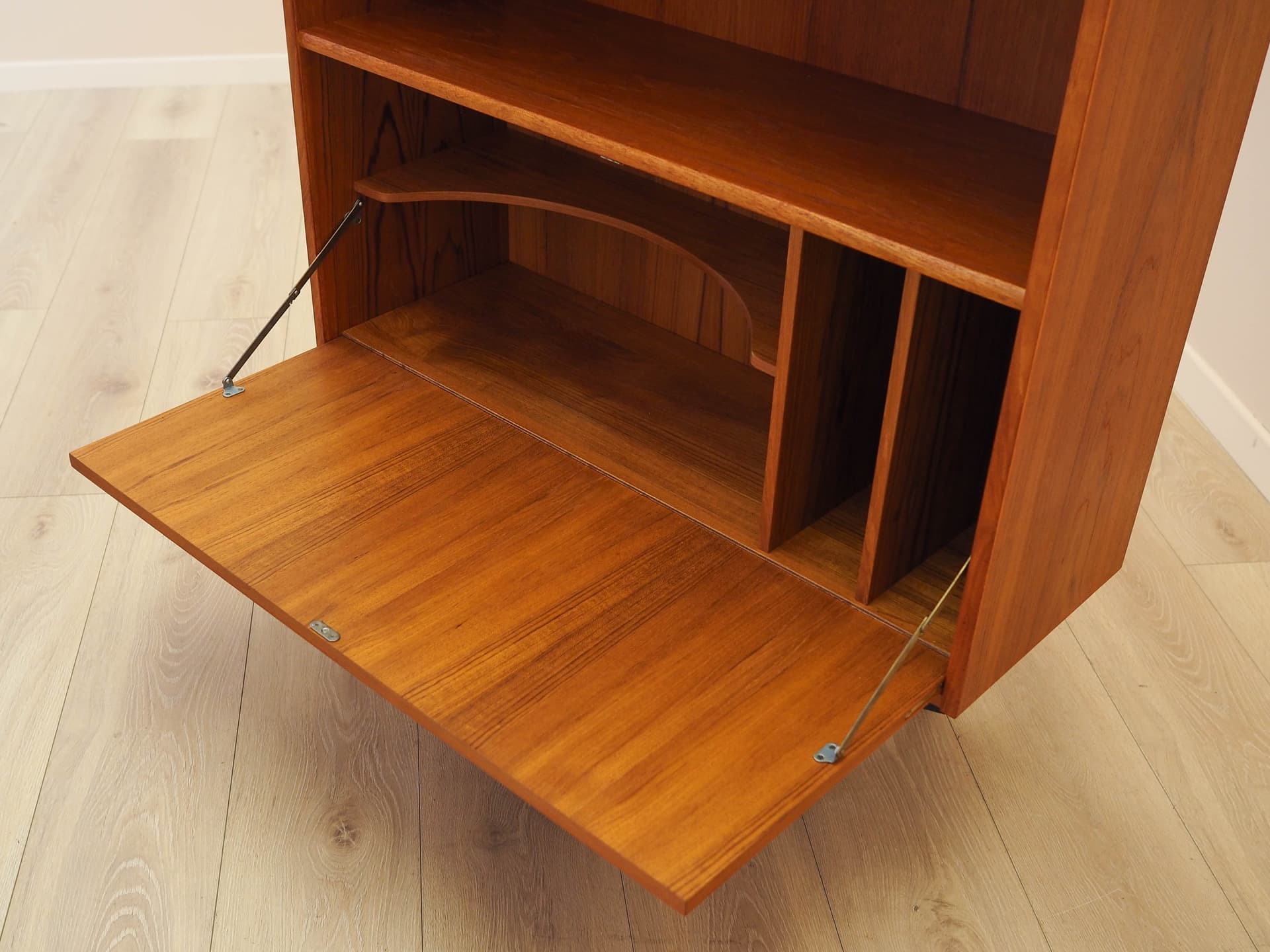 Bookcase, brown teak, black wood, Denmark, 1970s. - 313062