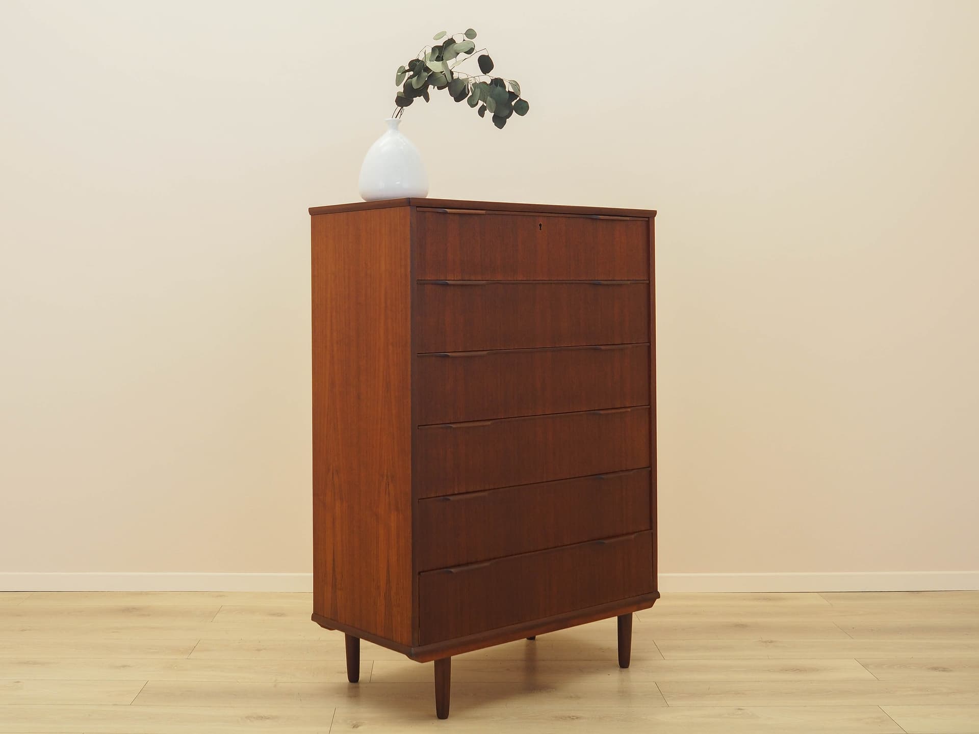 Chest of drawers, brown teak, Denmark, 1970s. - 313068