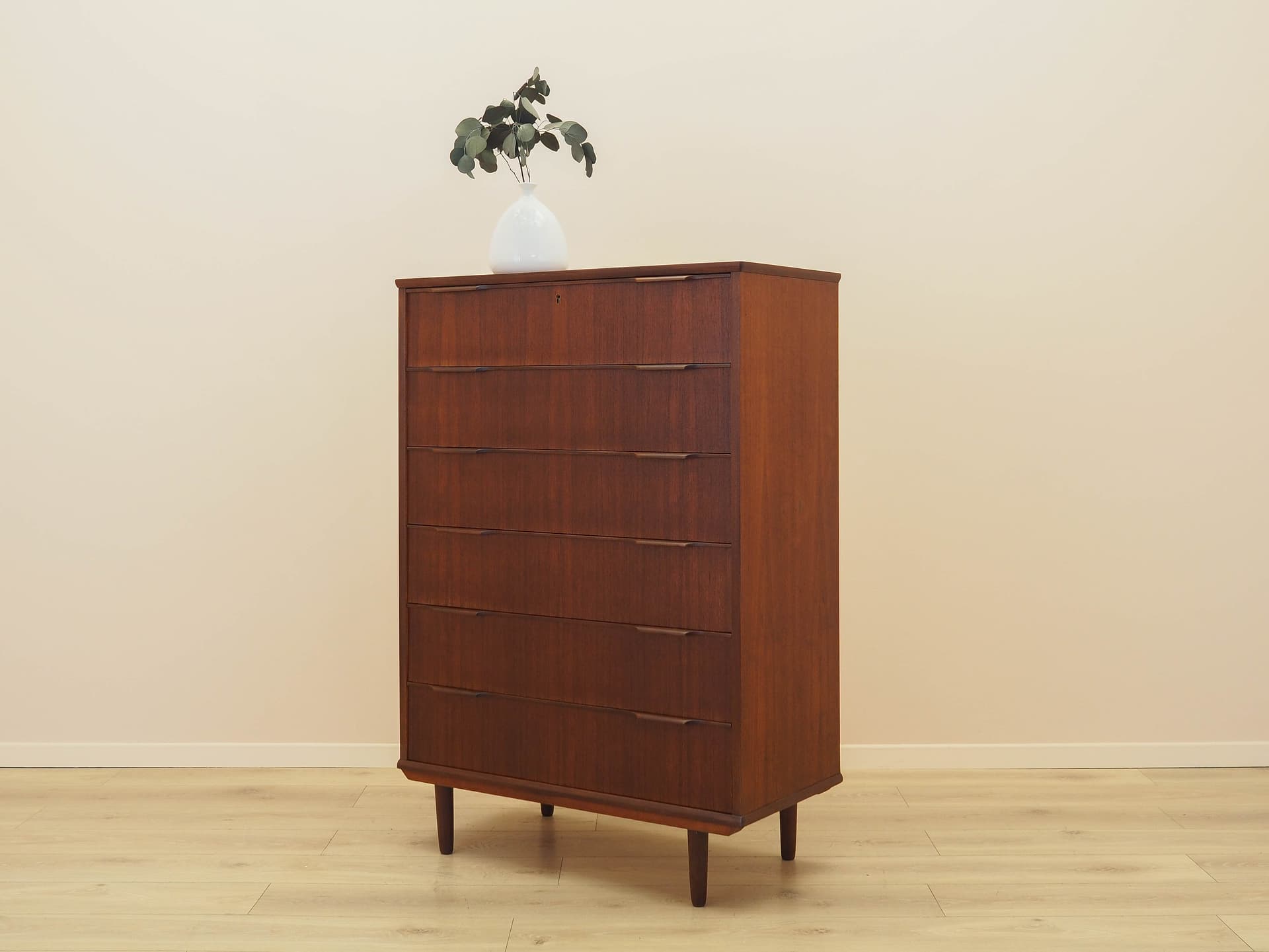 Chest of drawers, brown teak, Denmark, 1970s. - 313066