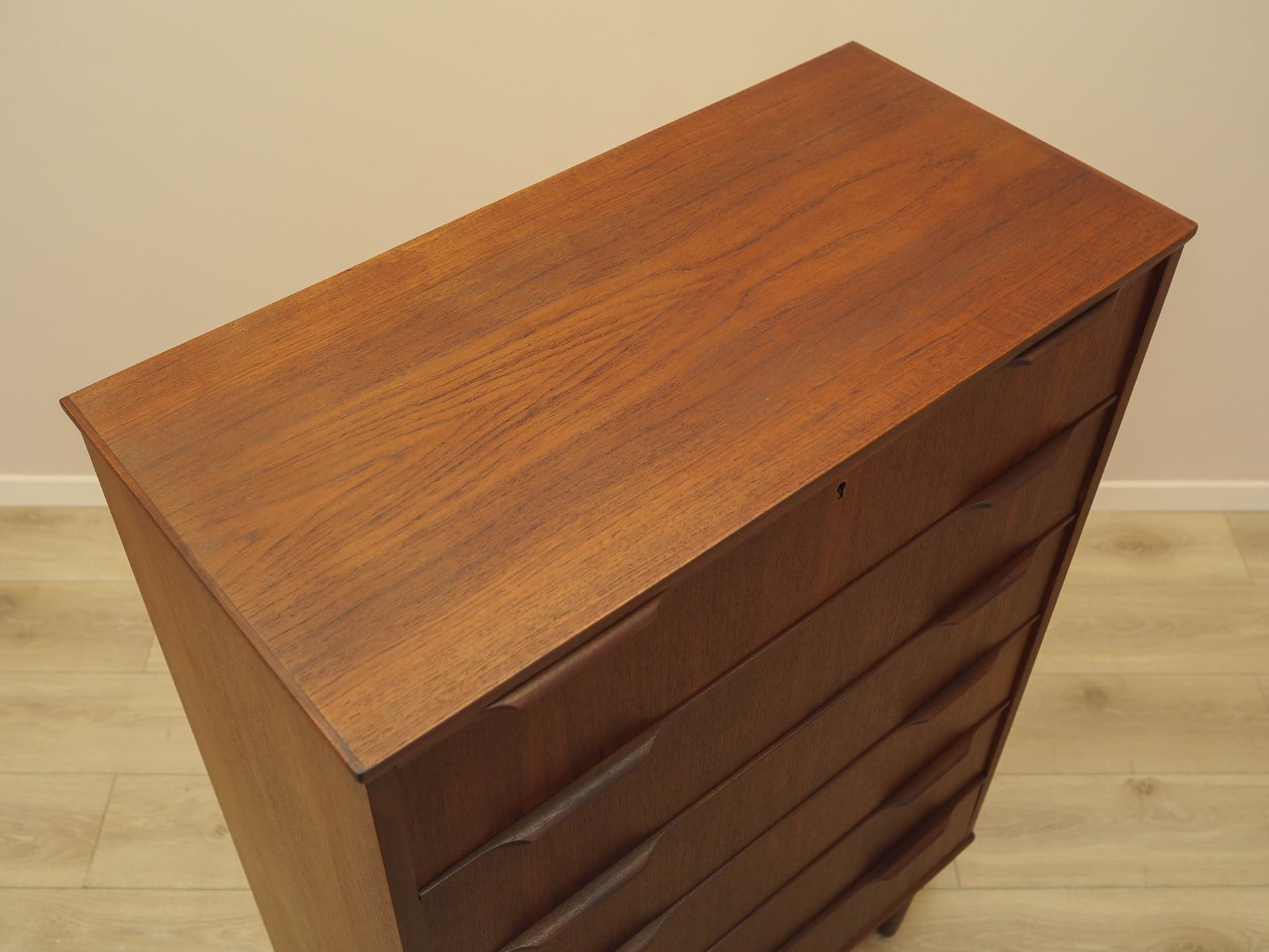 Chest of drawers, brown teak, Denmark, 1970s. - 313069