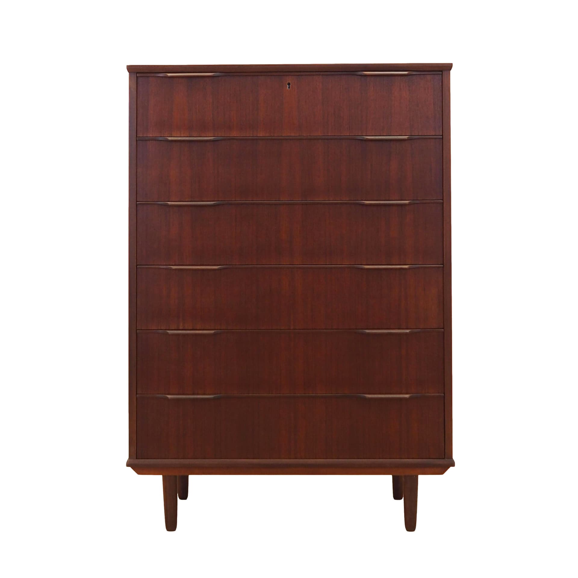Chest of drawers, brown teak, Denmark, 1970s.