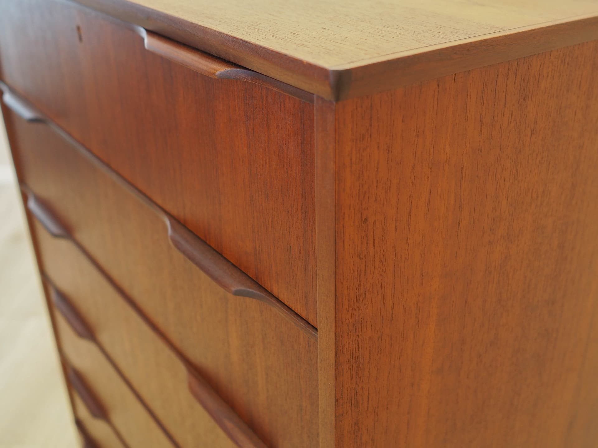 Chest of drawers, brown teak, Denmark, 1970s. - 313072