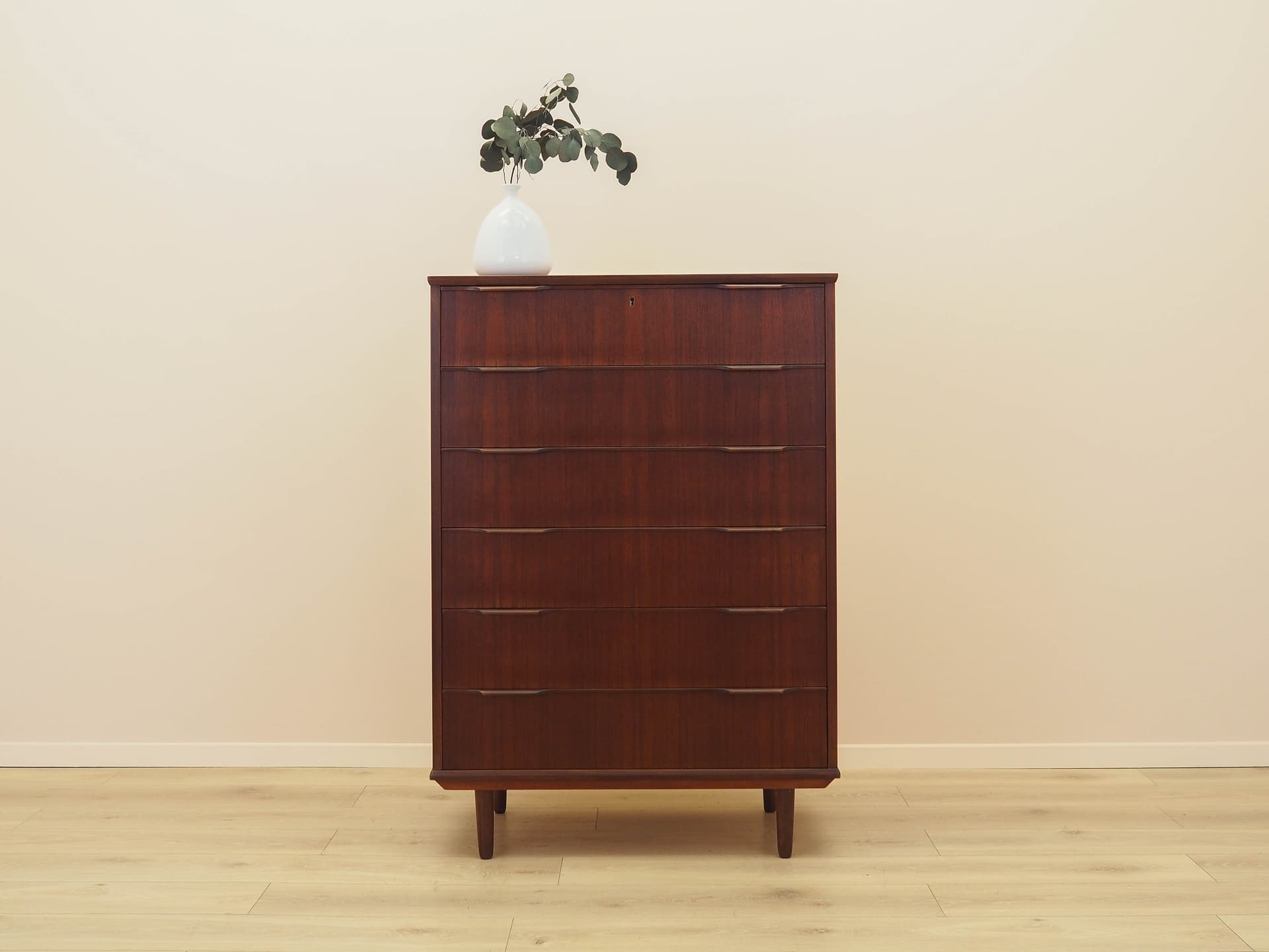 Chest of drawers, brown teak, Denmark, 1970s. - 313065
