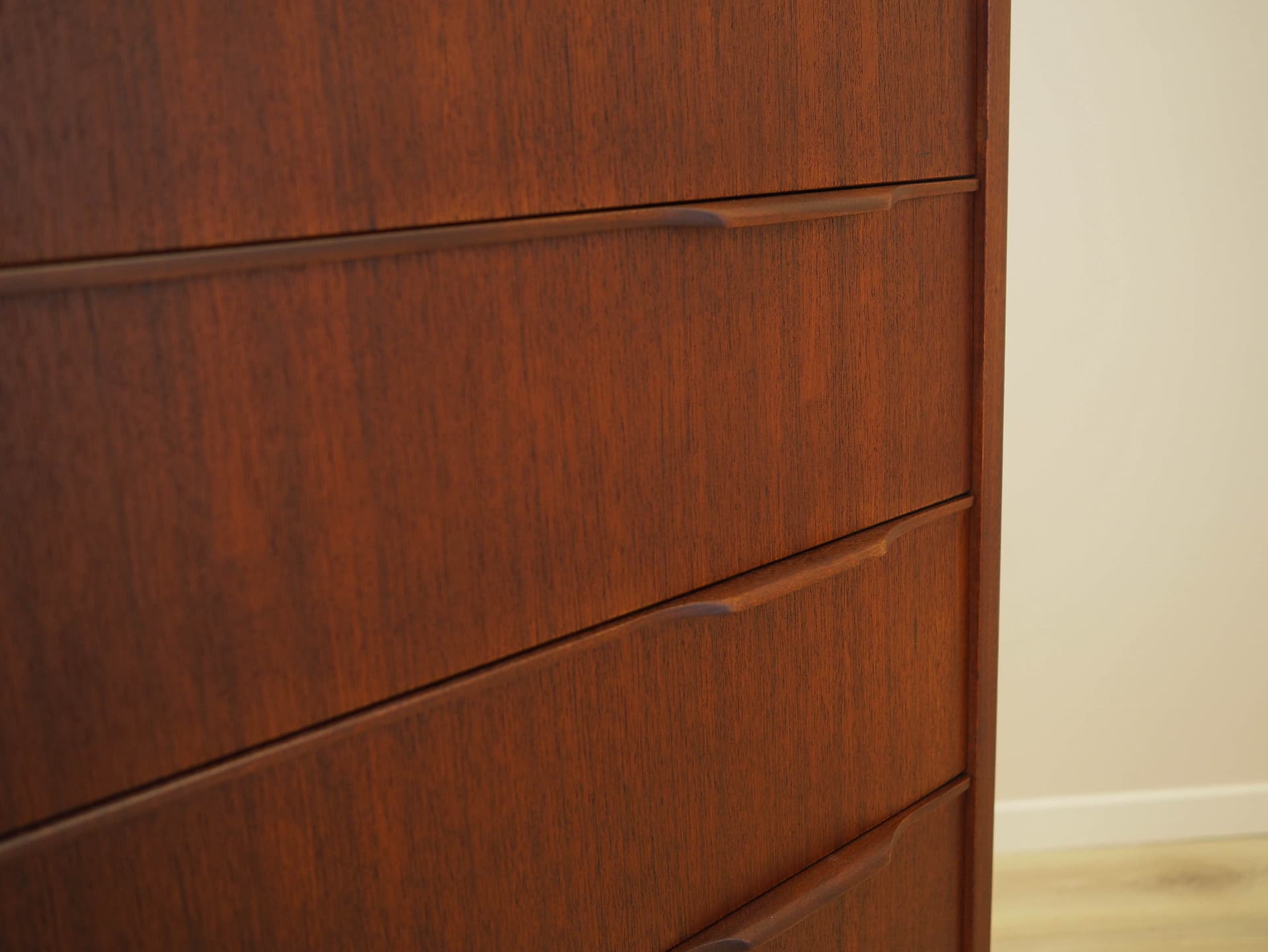 Chest of drawers, brown teak, Denmark, 1970s. - 313075