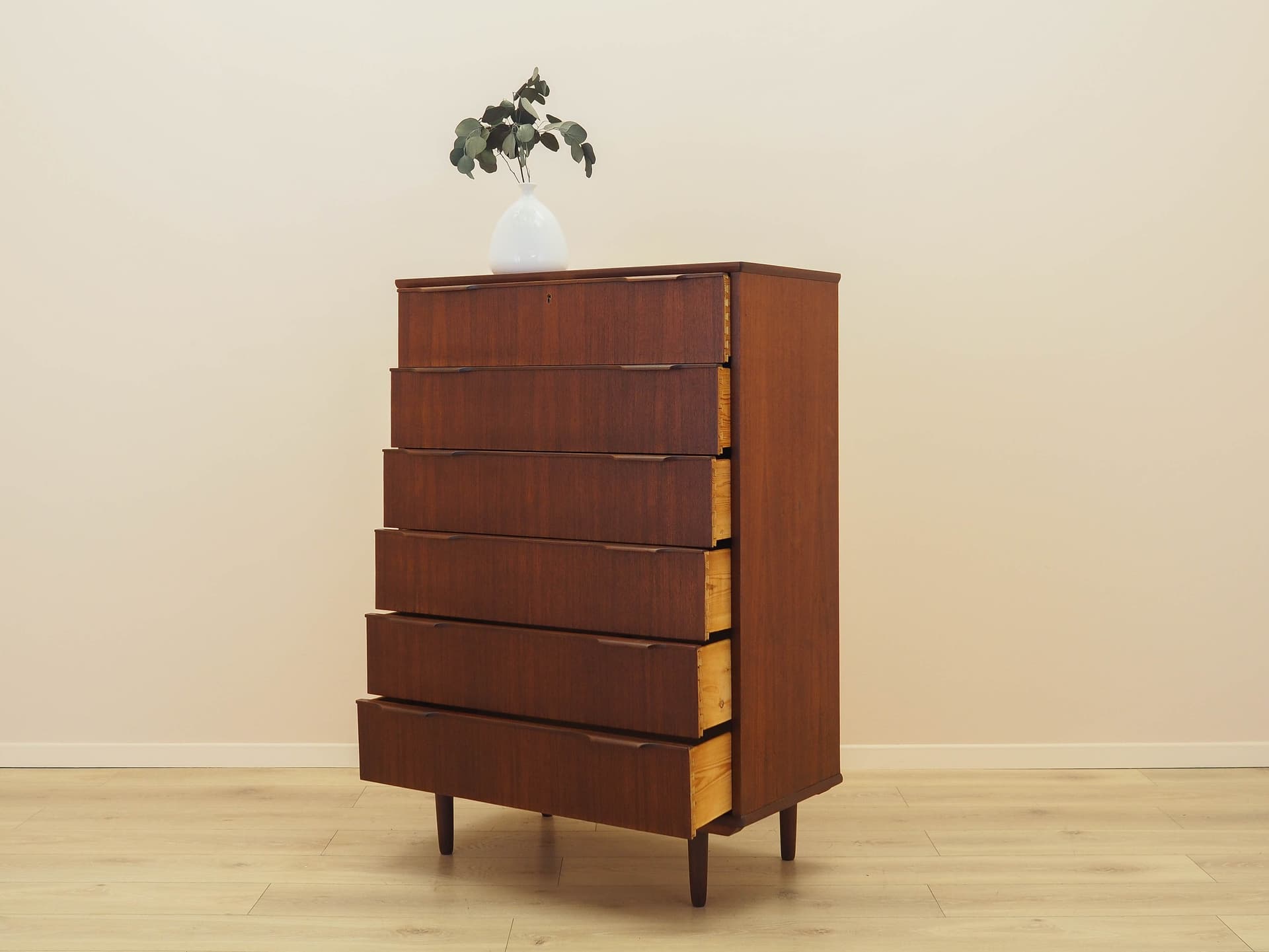Chest of drawers, brown teak, Denmark, 1970s. - 313067