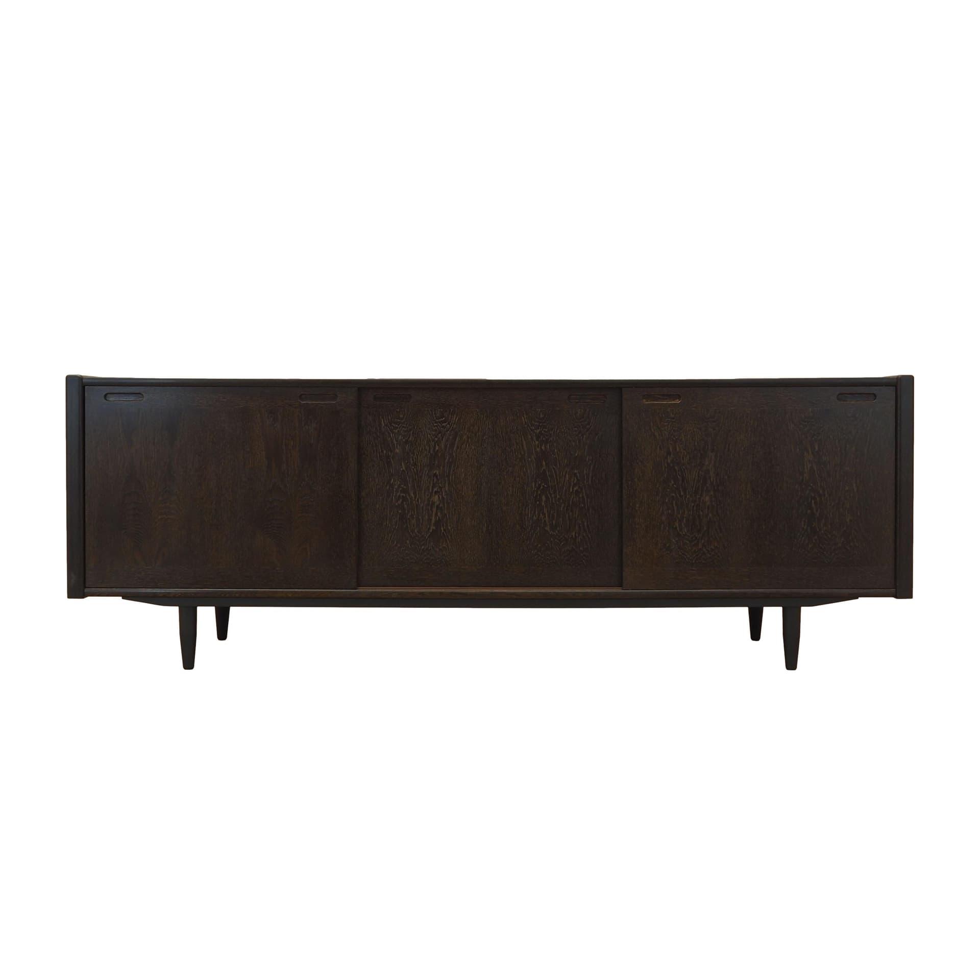 Sideboard, brown oak, black wood, Skovby Møbelfabrik, Denmark, 1970s.