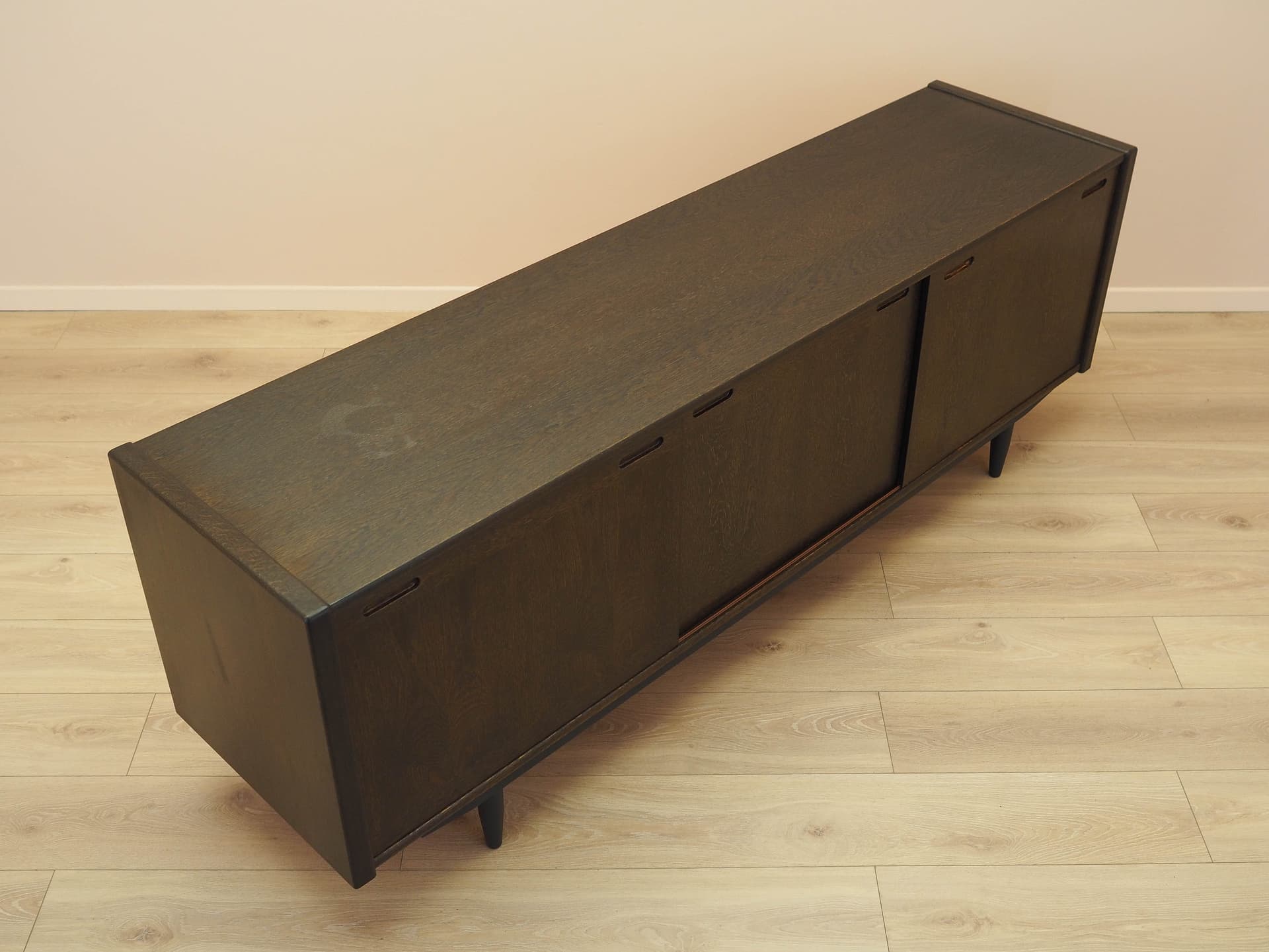 Sideboard, brown oak, black wood, Skovby Møbelfabrik, Denmark, 1970s. - 313082