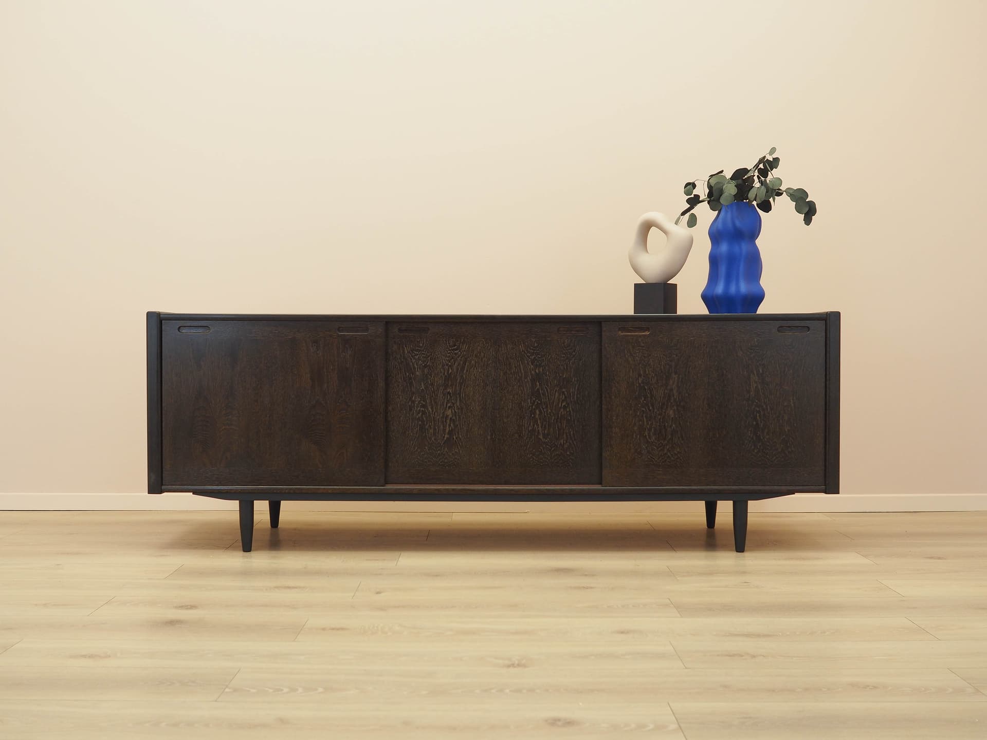 Sideboard, brown oak, black wood, Skovby Møbelfabrik, Denmark, 1970s. - 313078