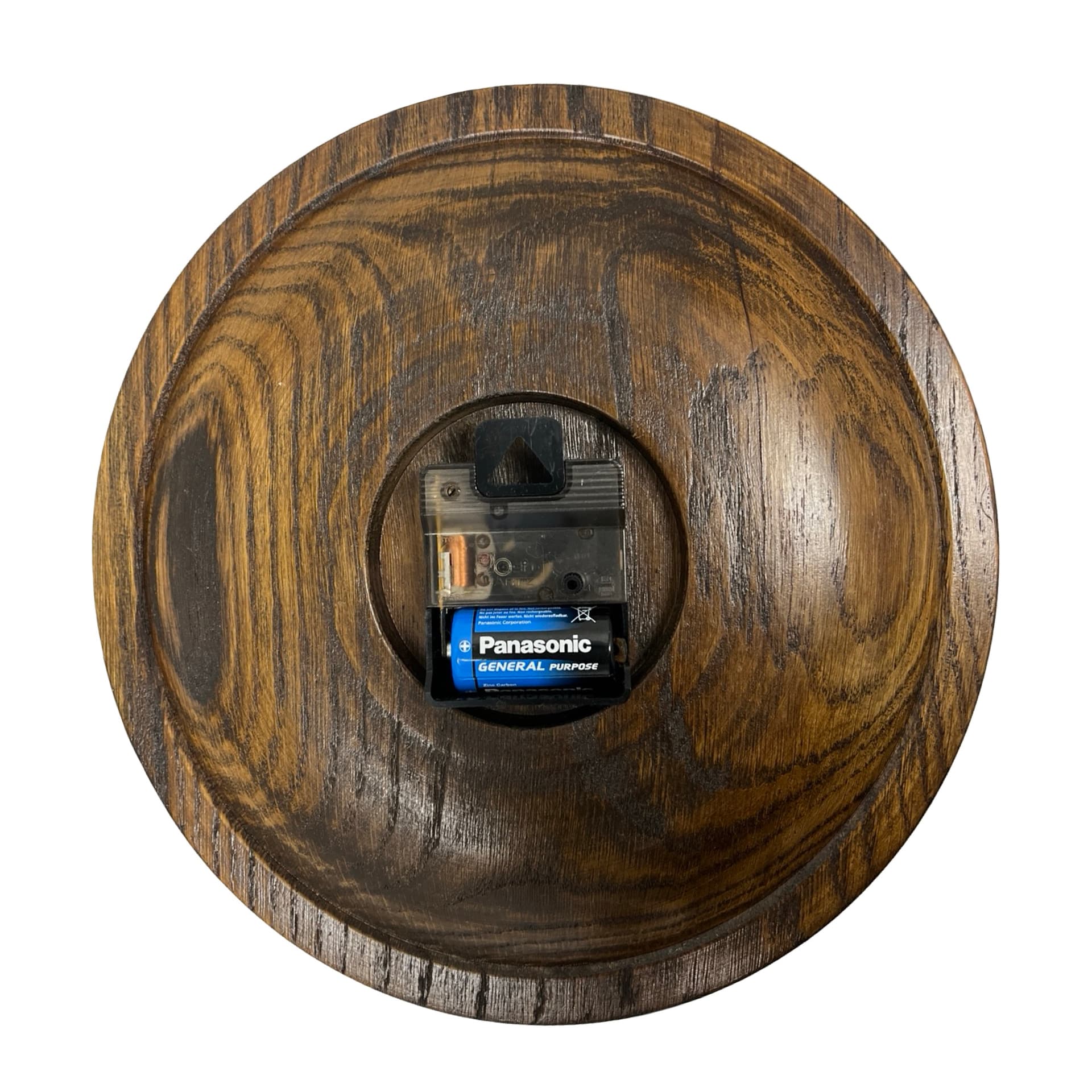 Wall clock, brown oak, brass, Germany, 1980s. - 313165