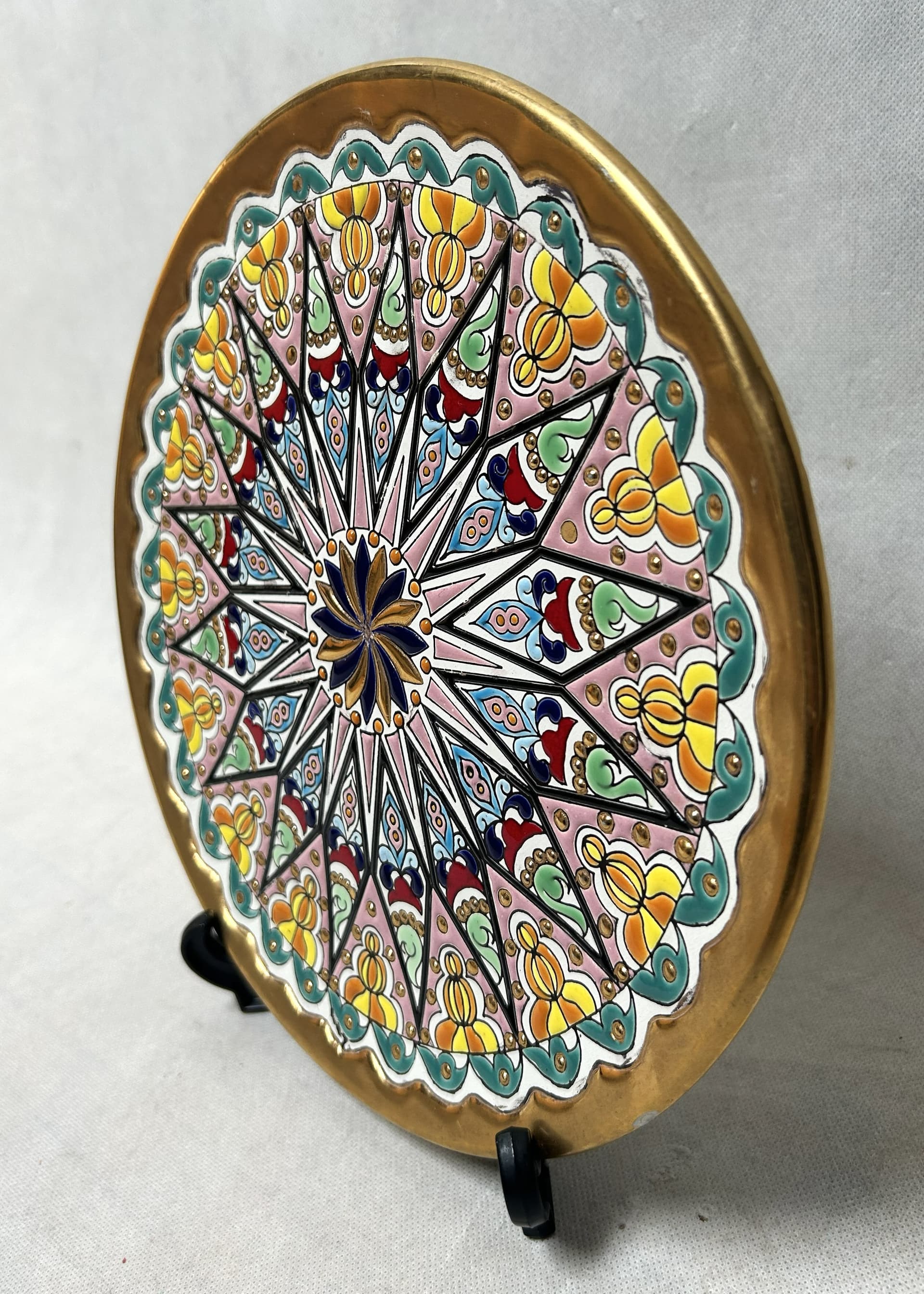 Decorative plate, Artecer, multicolor ceramic, Spain, 1970s. - 313225