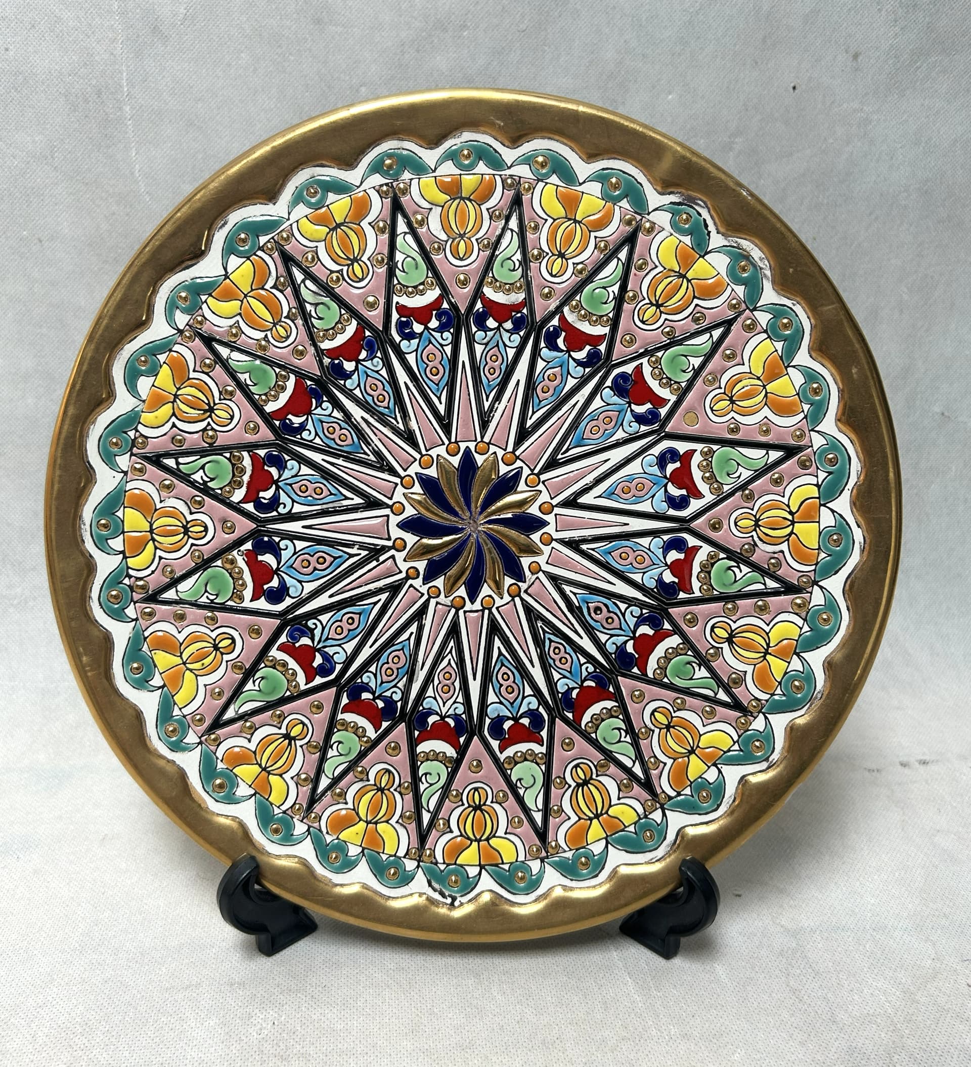 Decorative plate, Artecer, multicolor ceramic, Spain, 1970s. - 313226