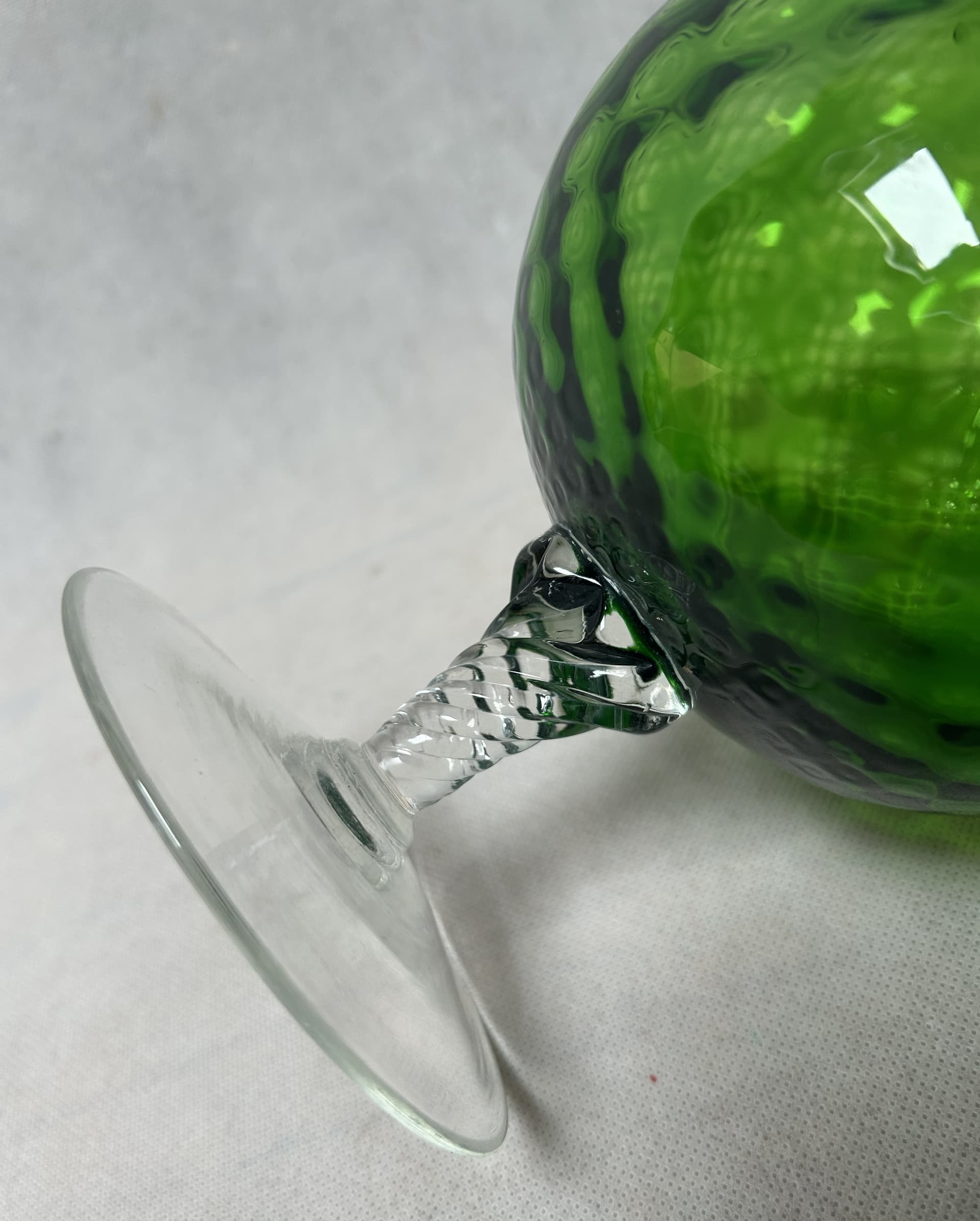 Goblet Empoli, green transparent glass, Italy, 1970s. - 313233