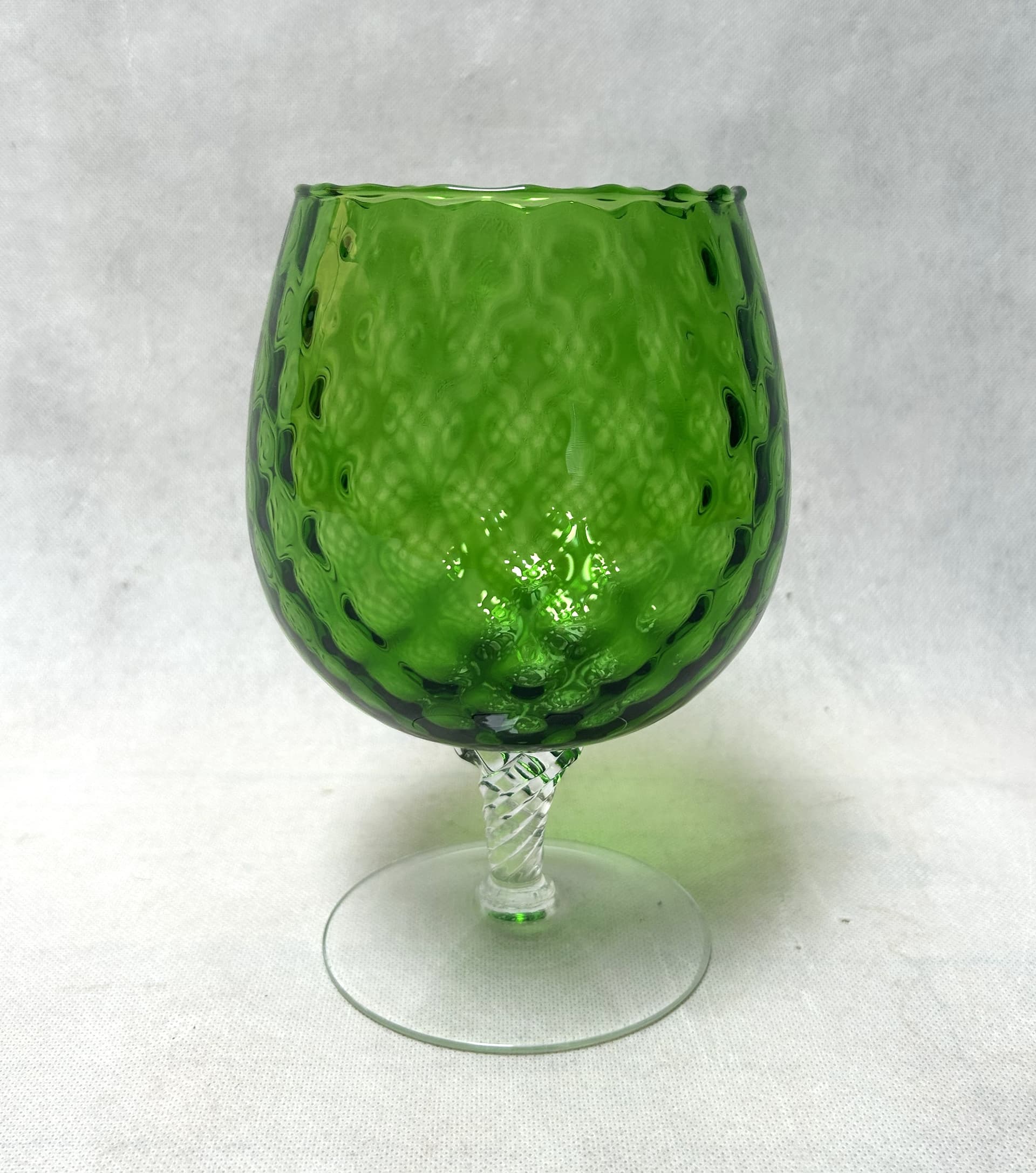Goblet Empoli, green transparent glass, Italy, 1970s. - 313231