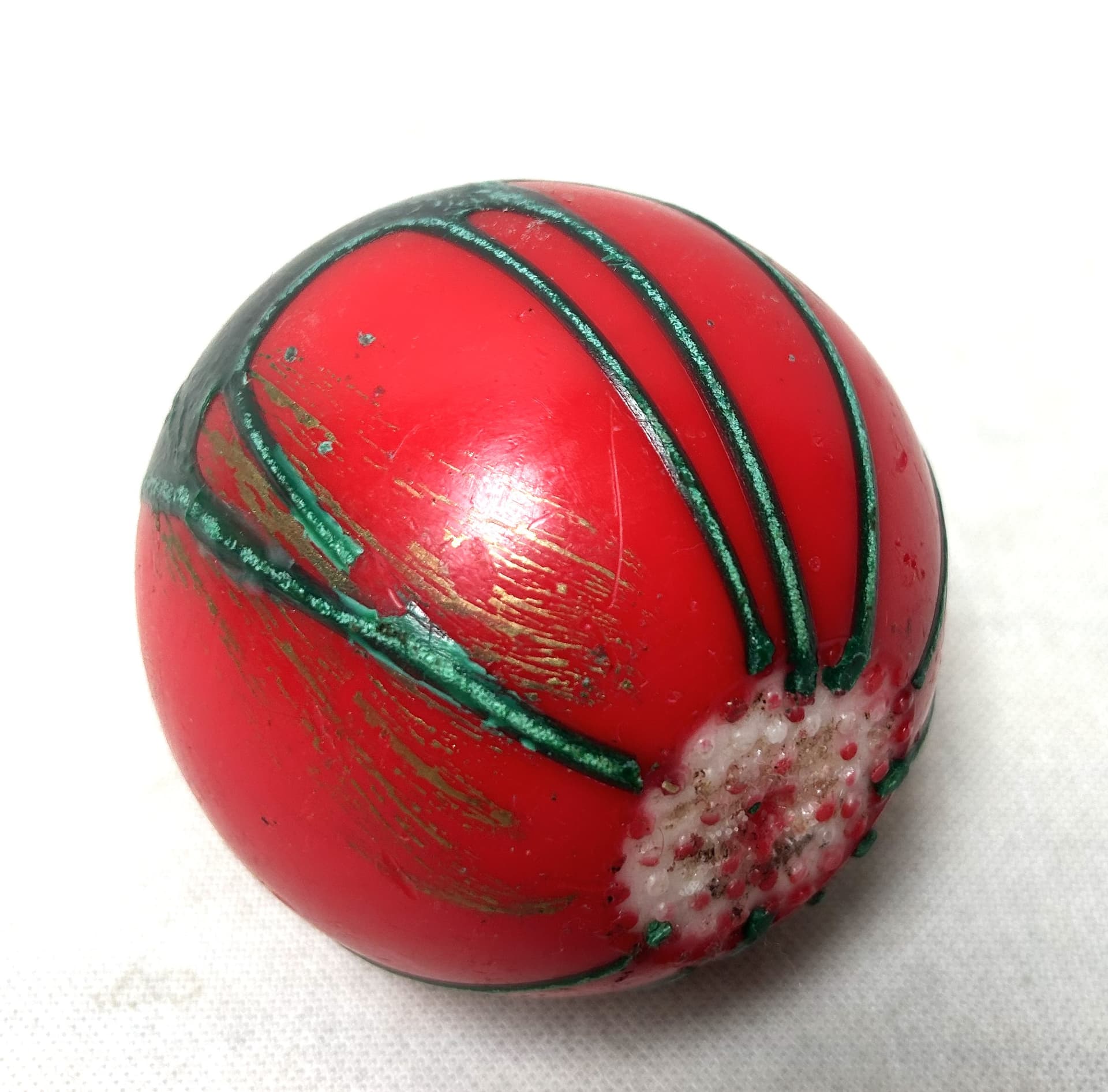 Spherical candle, red, green - 313240
