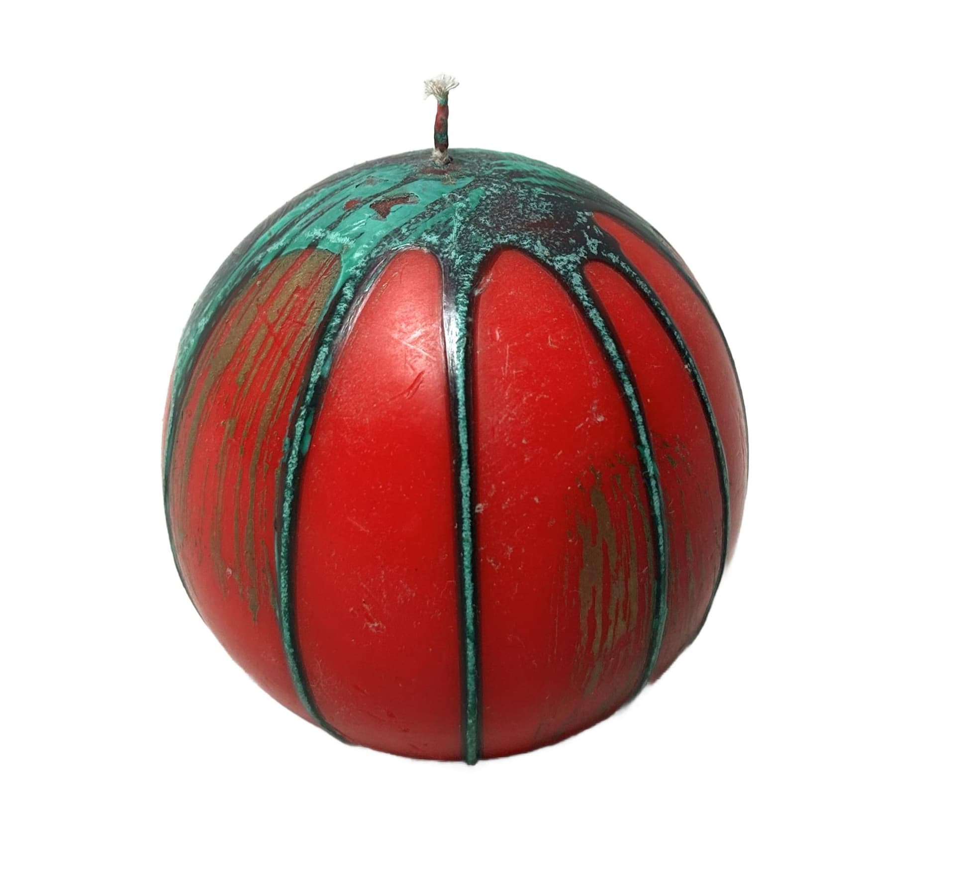 Spherical candle, red, green