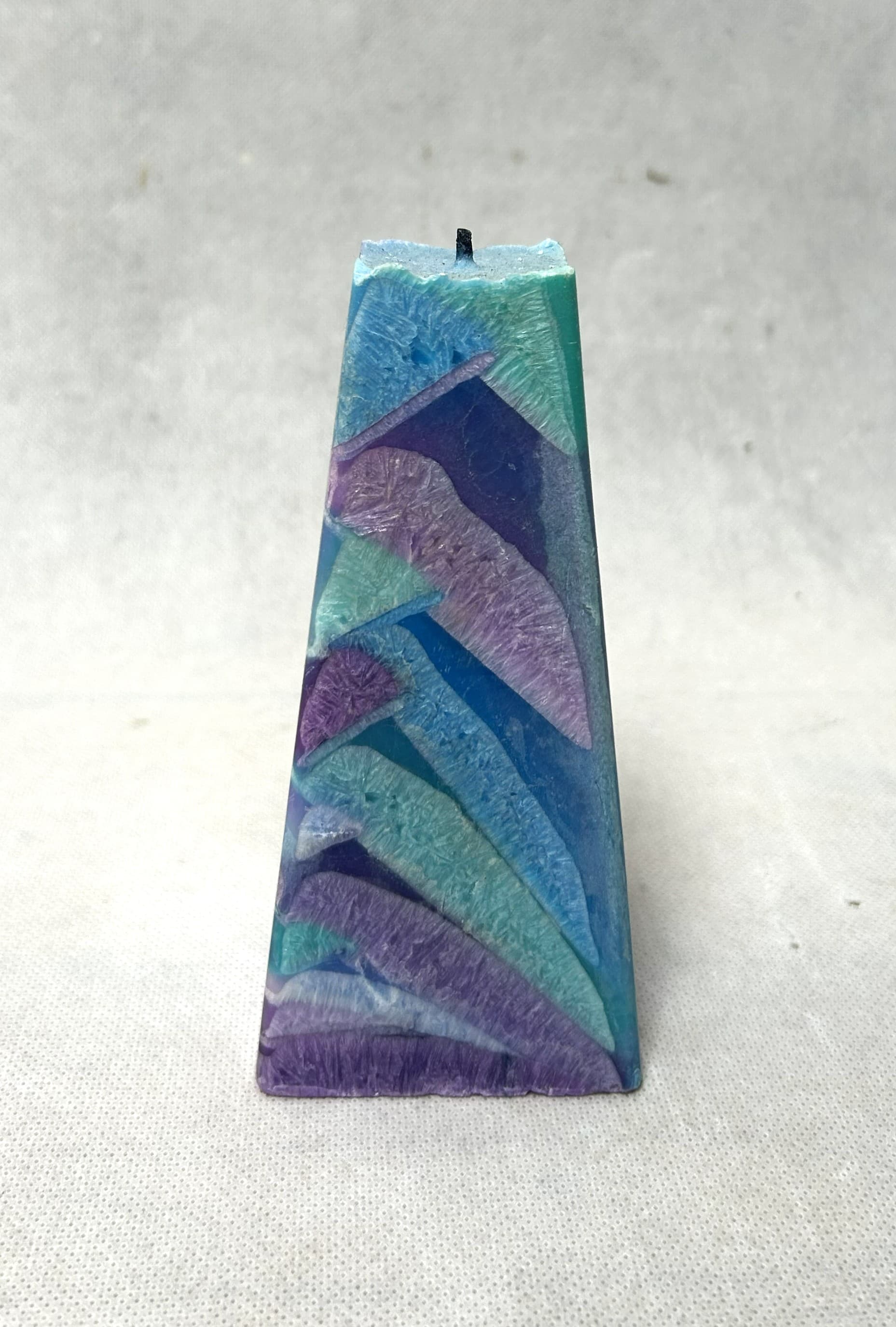 Decorative Candle Art Deco, blue, purple, green, wax - 313255