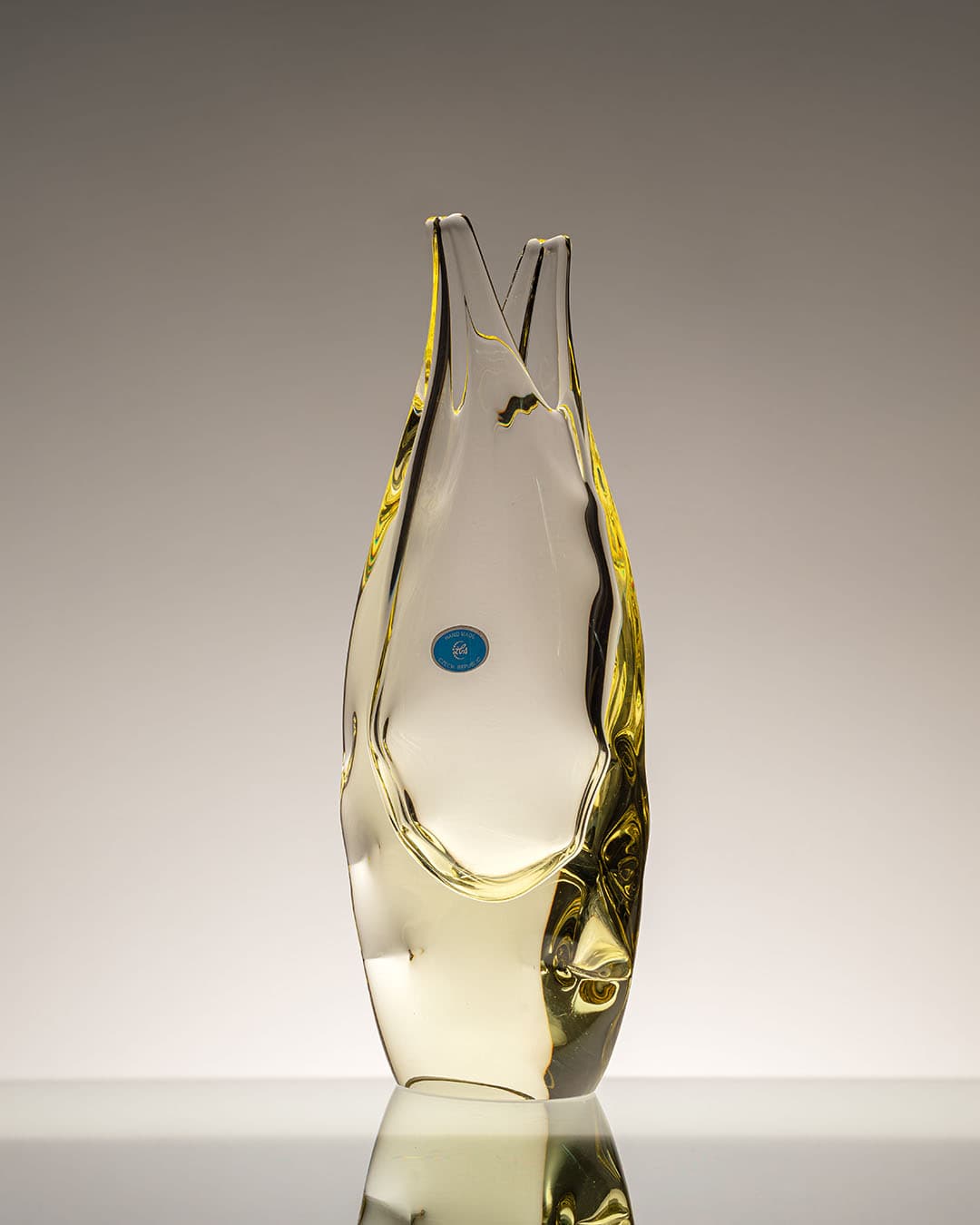 Vase, lime yellow, glass, by M. Klinger, Czech Republic, 1990s. - 313274