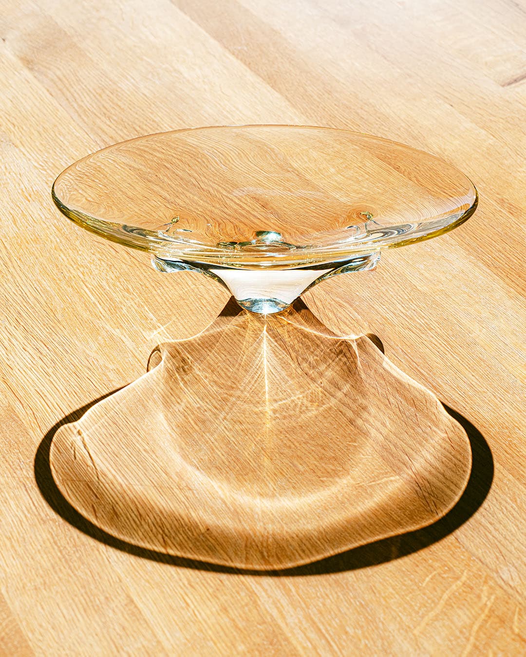 Centerpiece bowl, lime-yellow glass, by M. Klinger, Czechoslovakia, 1970s. - 313279