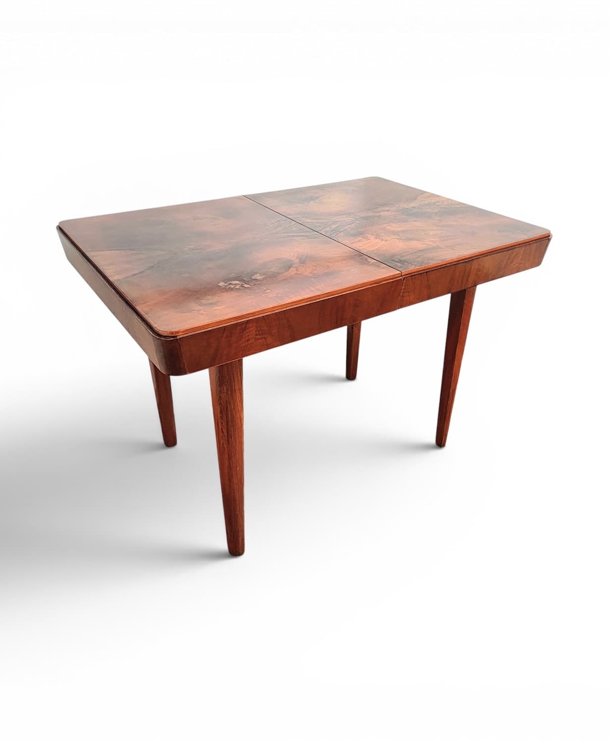 Extendable Dining Table, dark brown walnut, by J. Halabala, UP Závody, Czechoslovakia, 1950s. - 313299