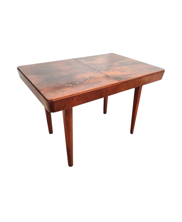 Extendable Dining Table, dark brown walnut, by J. Halabala, UP Závody, Czechoslovakia, 1950s. - DIMENSION